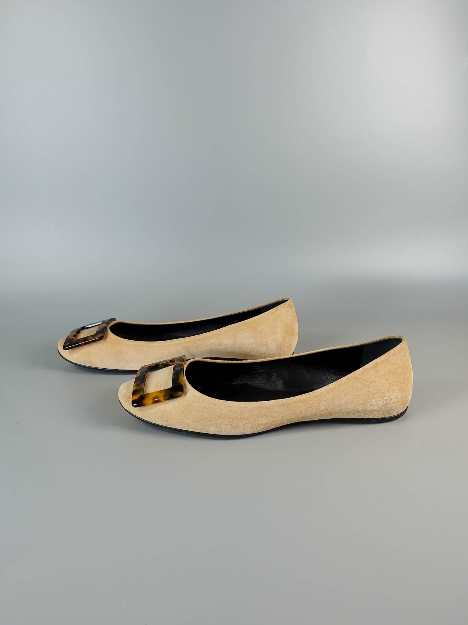 Gommette Suede Beige Ballet Flats Size 39 EU | Purse Maison Luxury Bags Shop