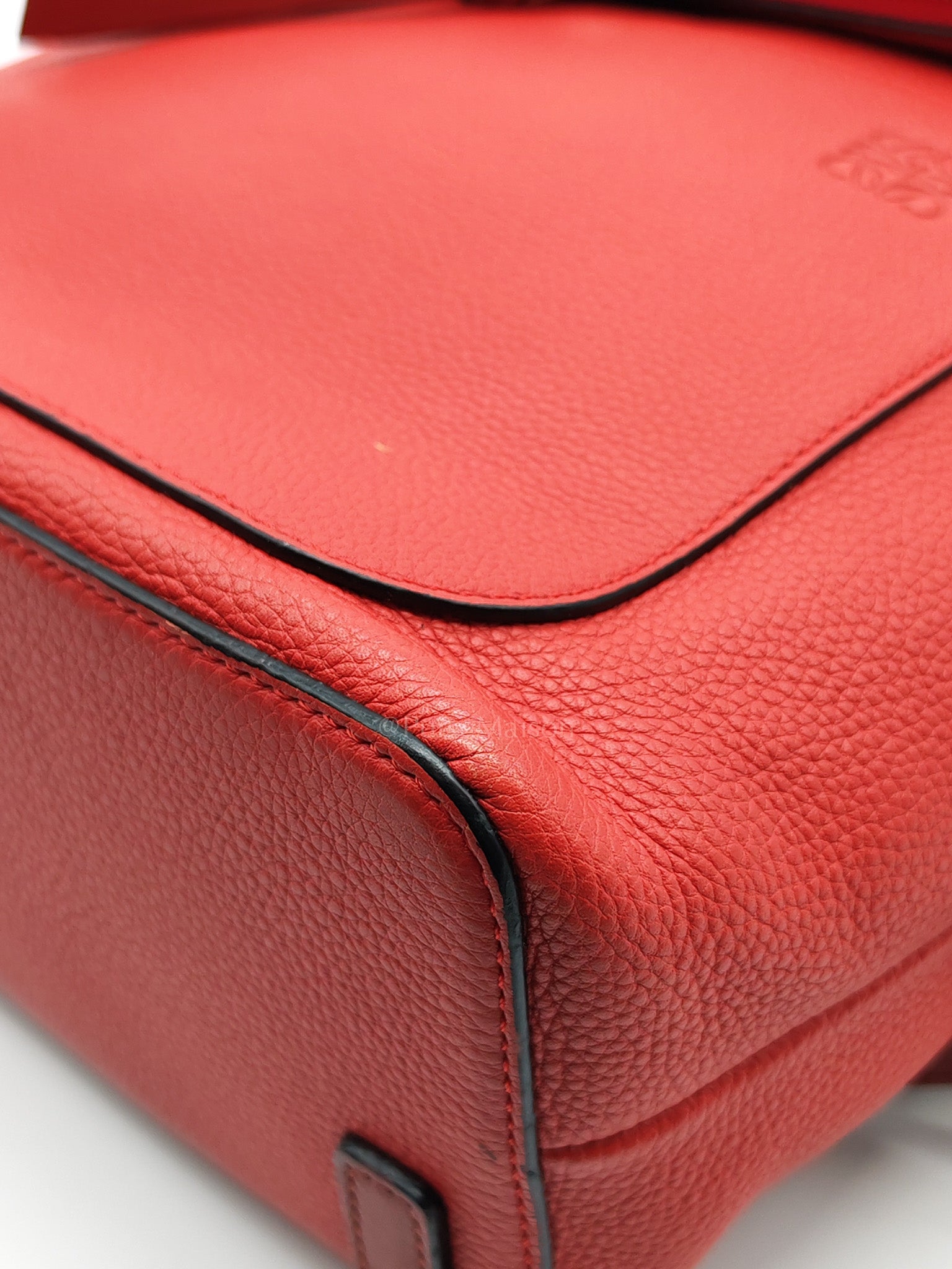 Goya in Red Grained Calfskin Leather Backpack | Purse Maison Luxury Bags Shop