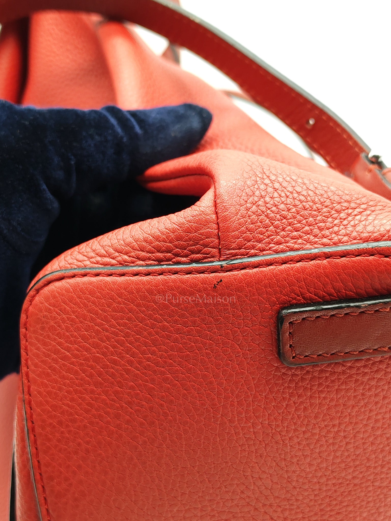 Goya in Red Grained Calfskin Leather Backpack | Purse Maison Luxury Bags Shop