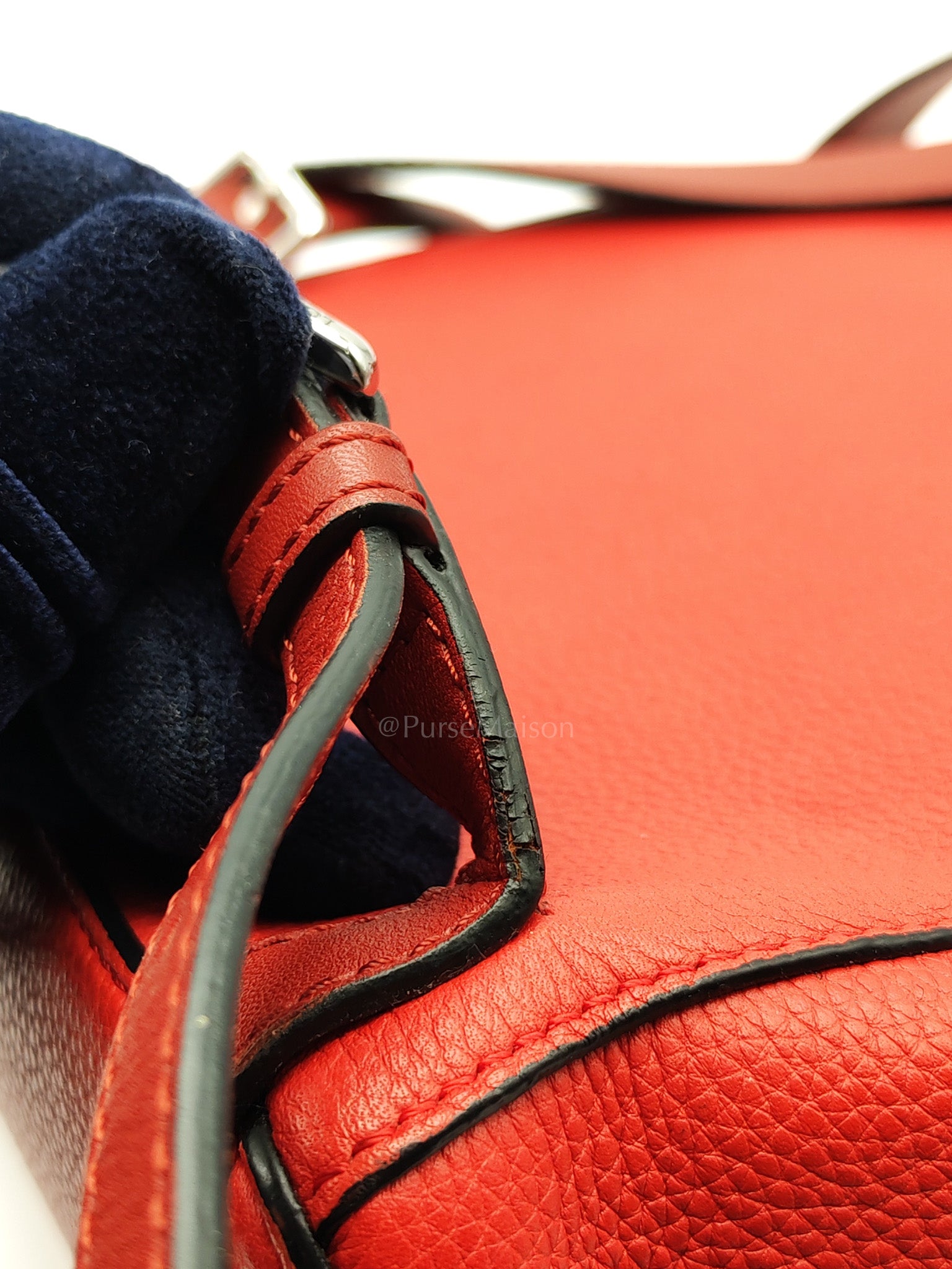 Goya in Red Grained Calfskin Leather Backpack | Purse Maison Luxury Bags Shop