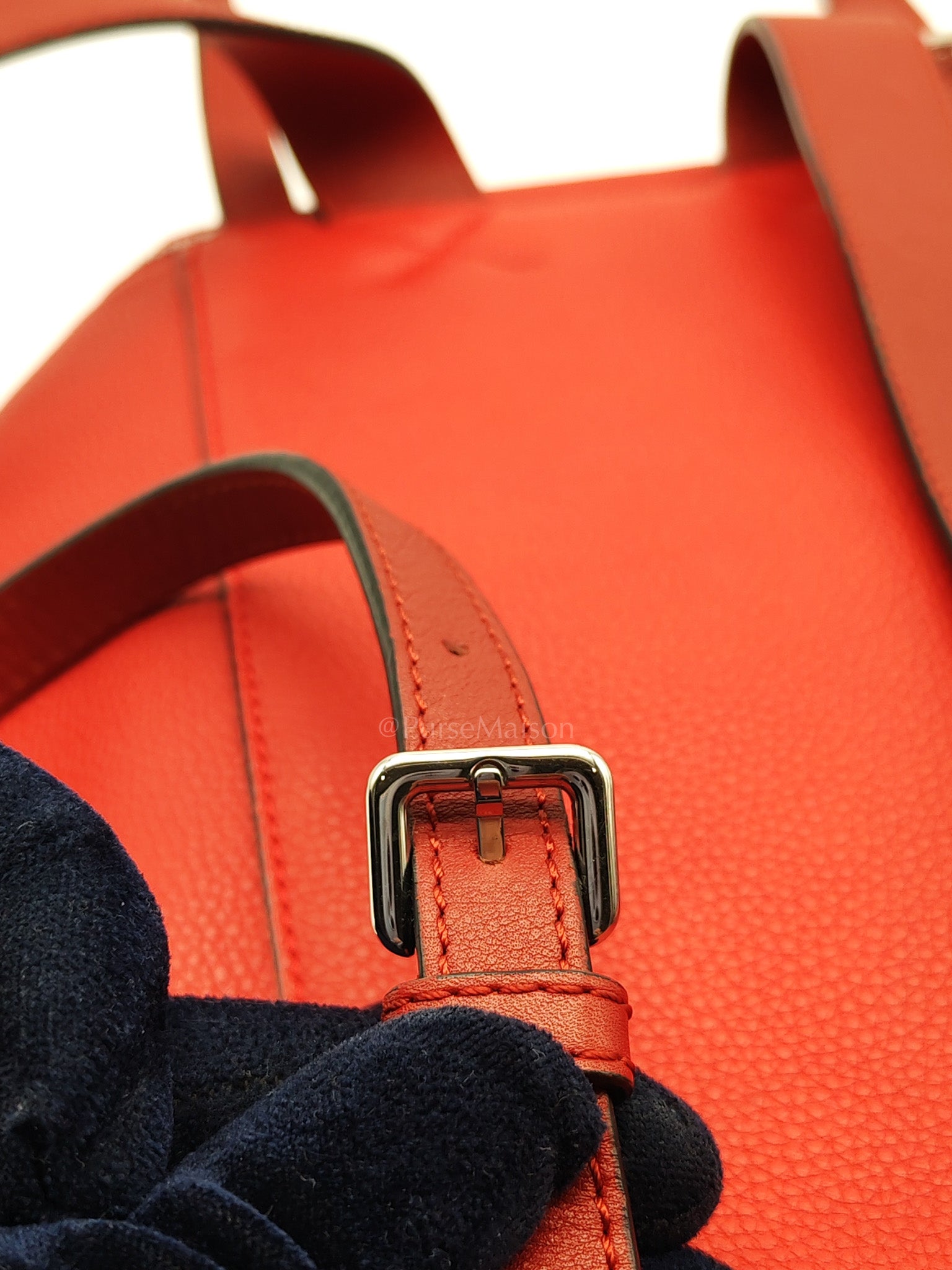 Goya in Red Grained Calfskin Leather Backpack | Purse Maison Luxury Bags Shop
