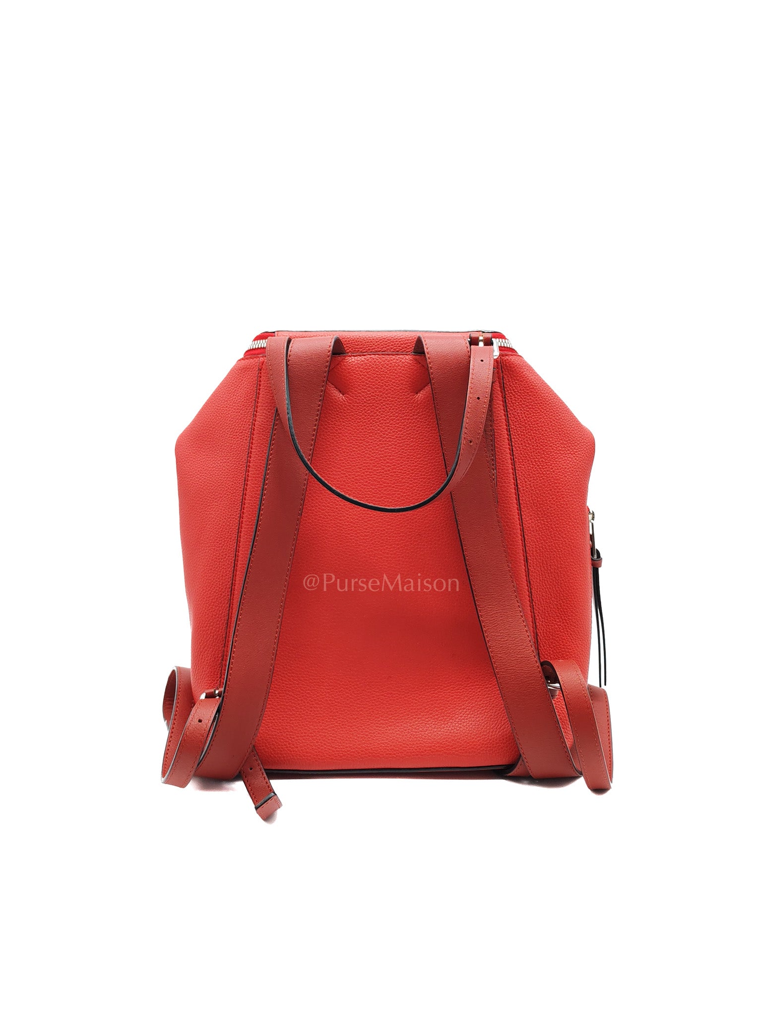Goya in Red Grained Calfskin Leather Backpack | Purse Maison Luxury Bags Shop
