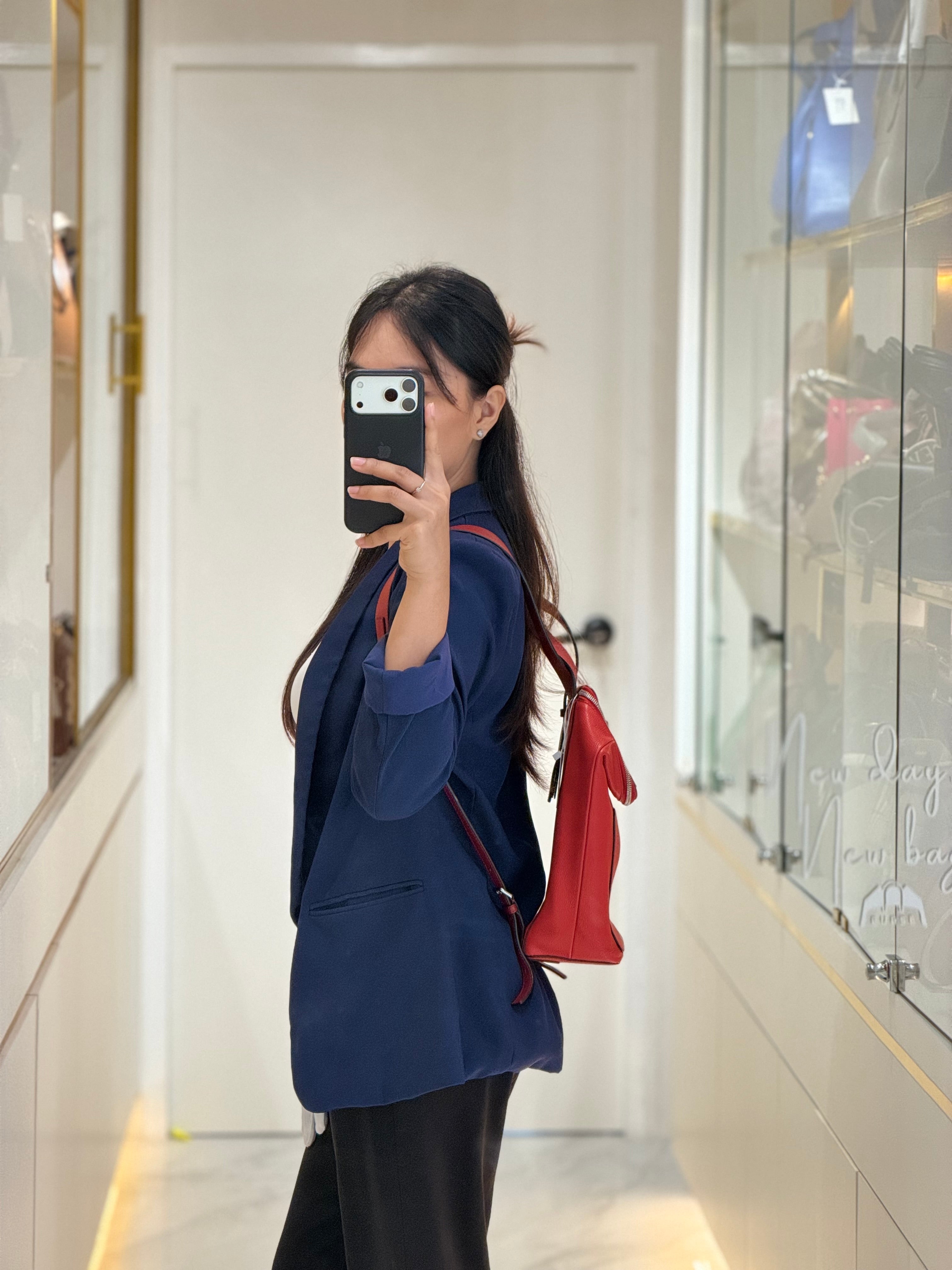 Goya in Red Grained Calfskin Leather Backpack | Purse Maison Luxury Bags Shop