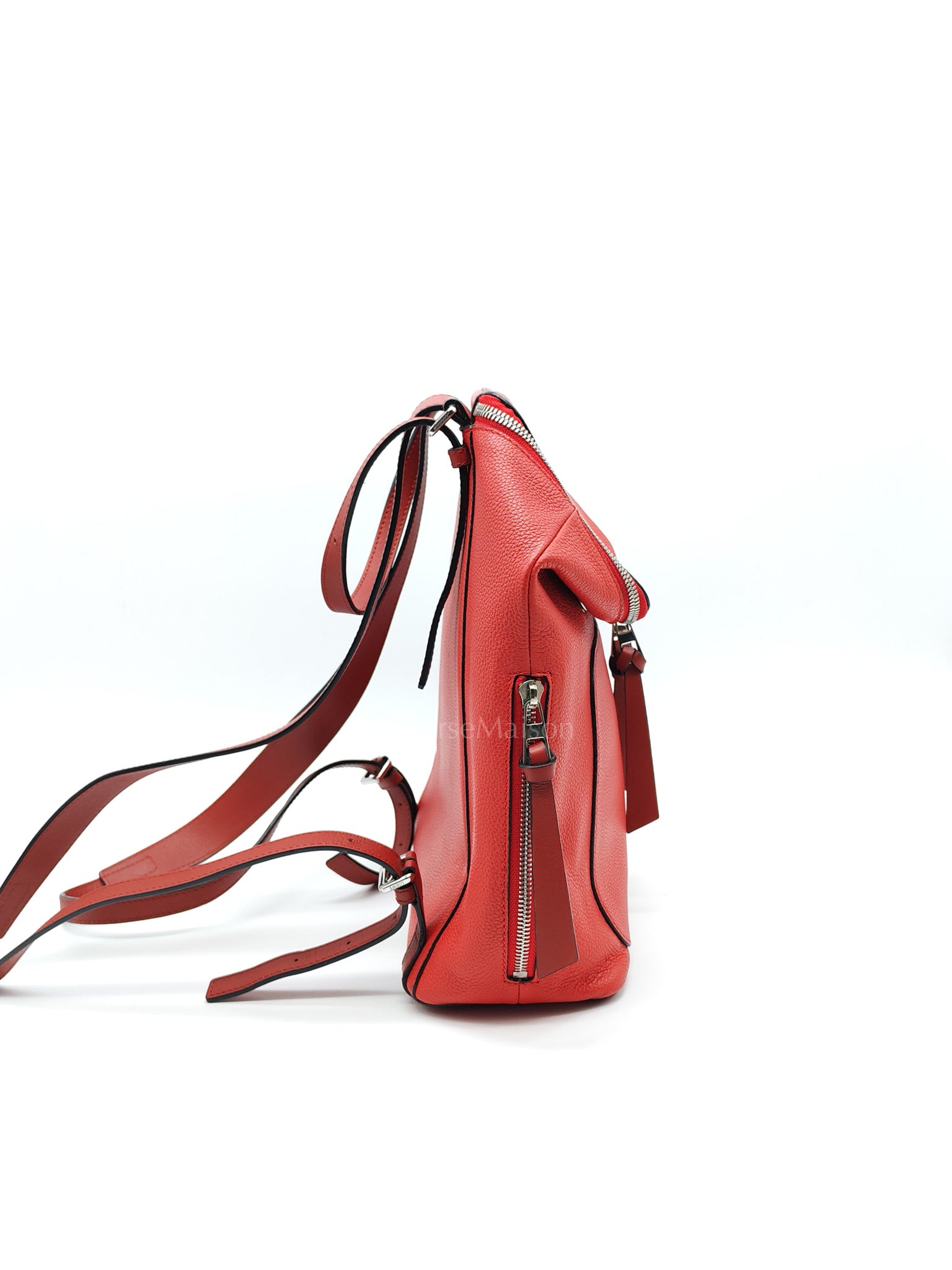 Goya in Red Grained Calfskin Leather Backpack | Purse Maison Luxury Bags Shop