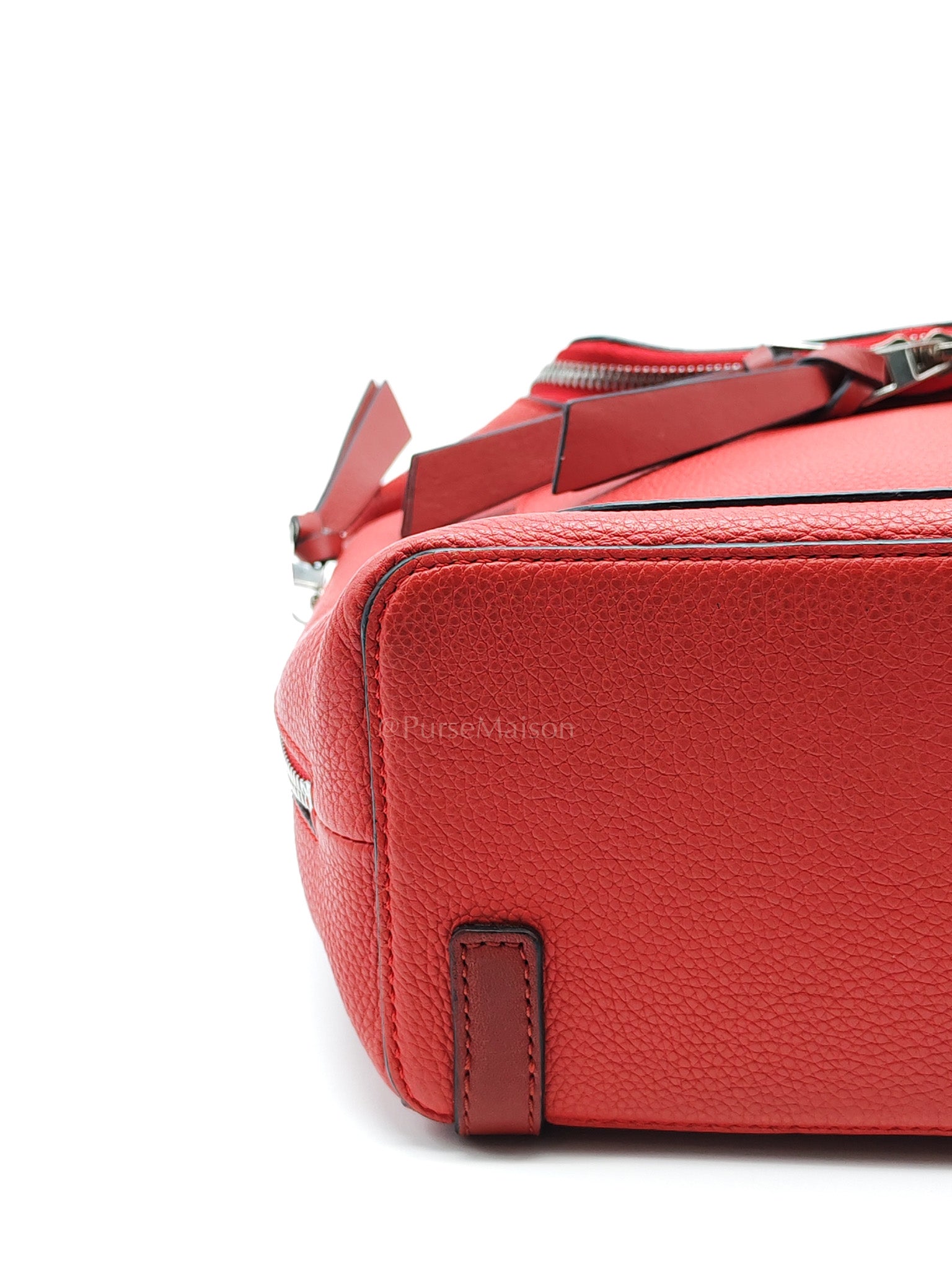 Goya in Red Grained Calfskin Leather Backpack | Purse Maison Luxury Bags Shop