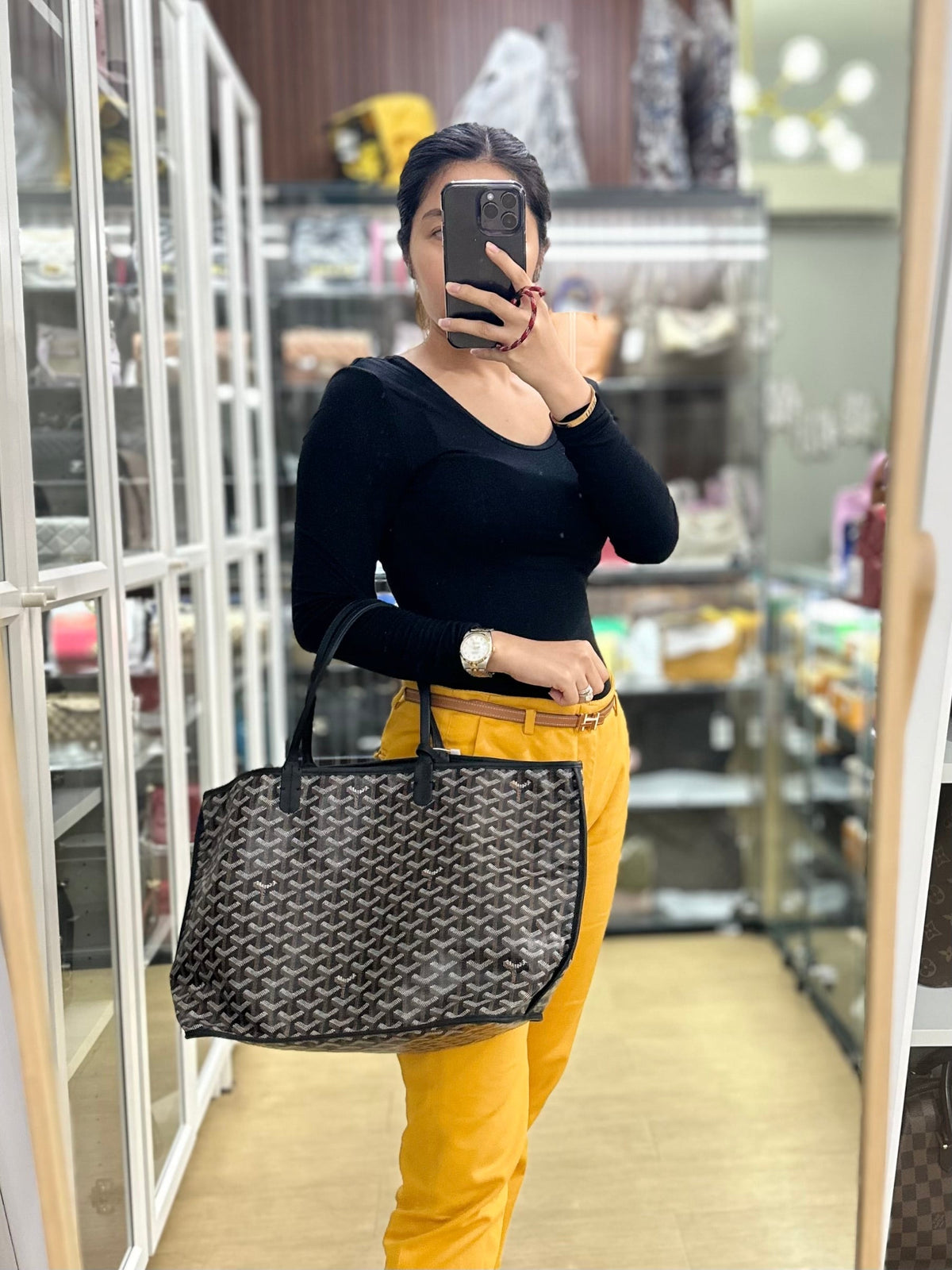 Goyard Sac Anjou PM Noir (Black) | Purse Maison Luxury Bags Shop