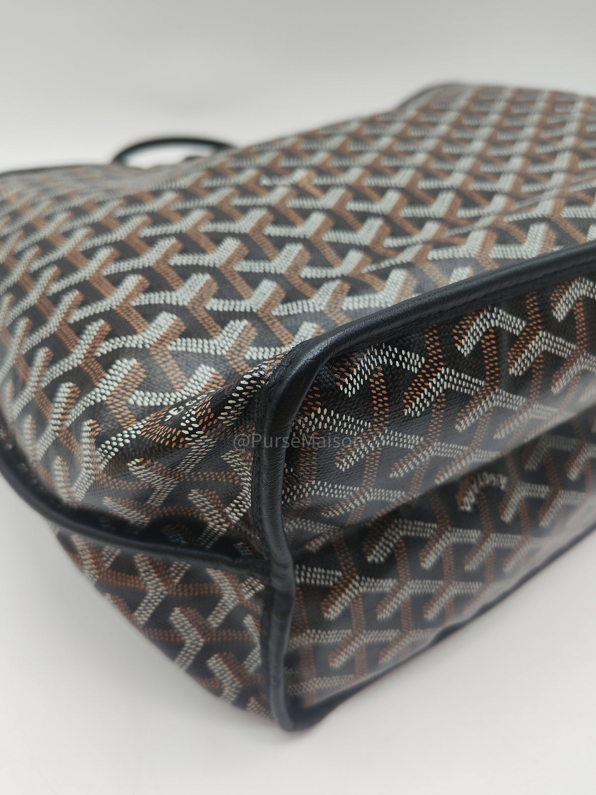Goyard Anjou Tote Bag PM in Noir/Black Goyardine Canvas | Purse Maison Luxury Bags Shop