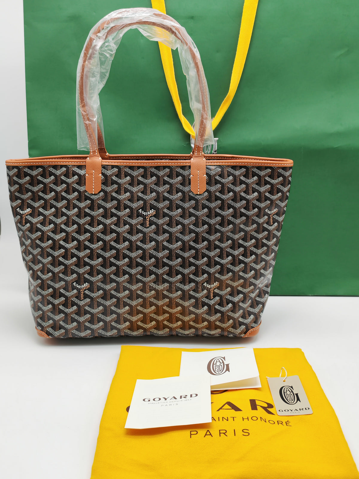 Goyard Artois PM in Black/Tan Goyardine Canvas | Purse Maison Luxury Bags Shop