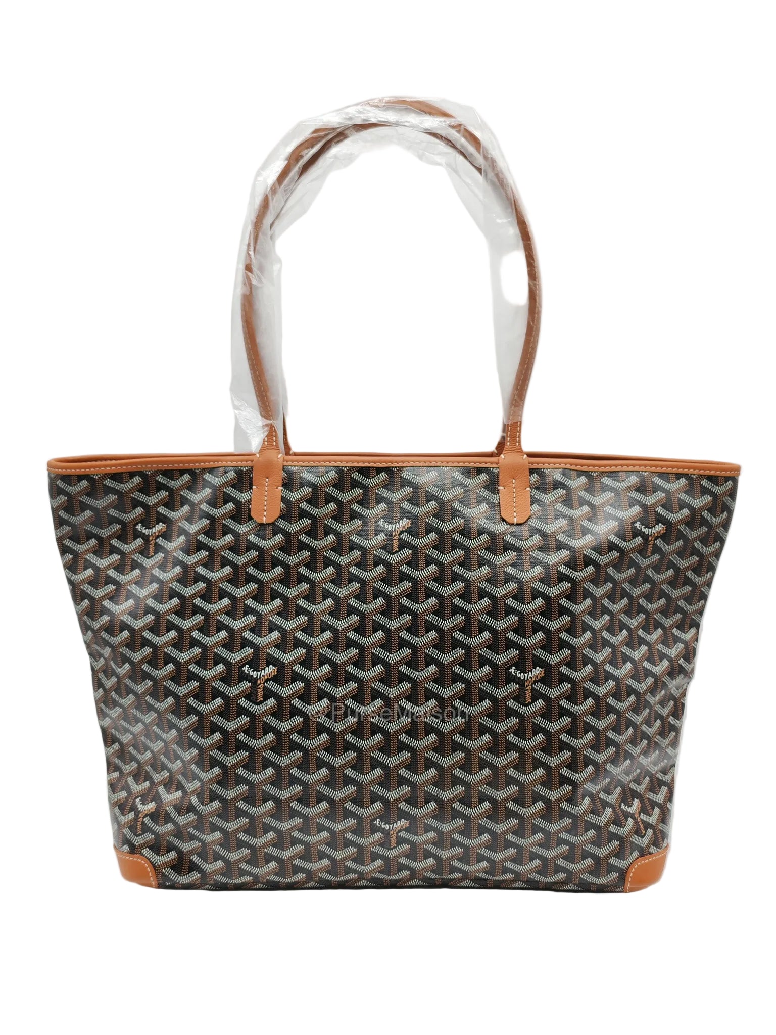 Goyard Artois Tote Bag MM in Black & Tan Goyardine Canvas | Purse Maison Luxury Bags Shop