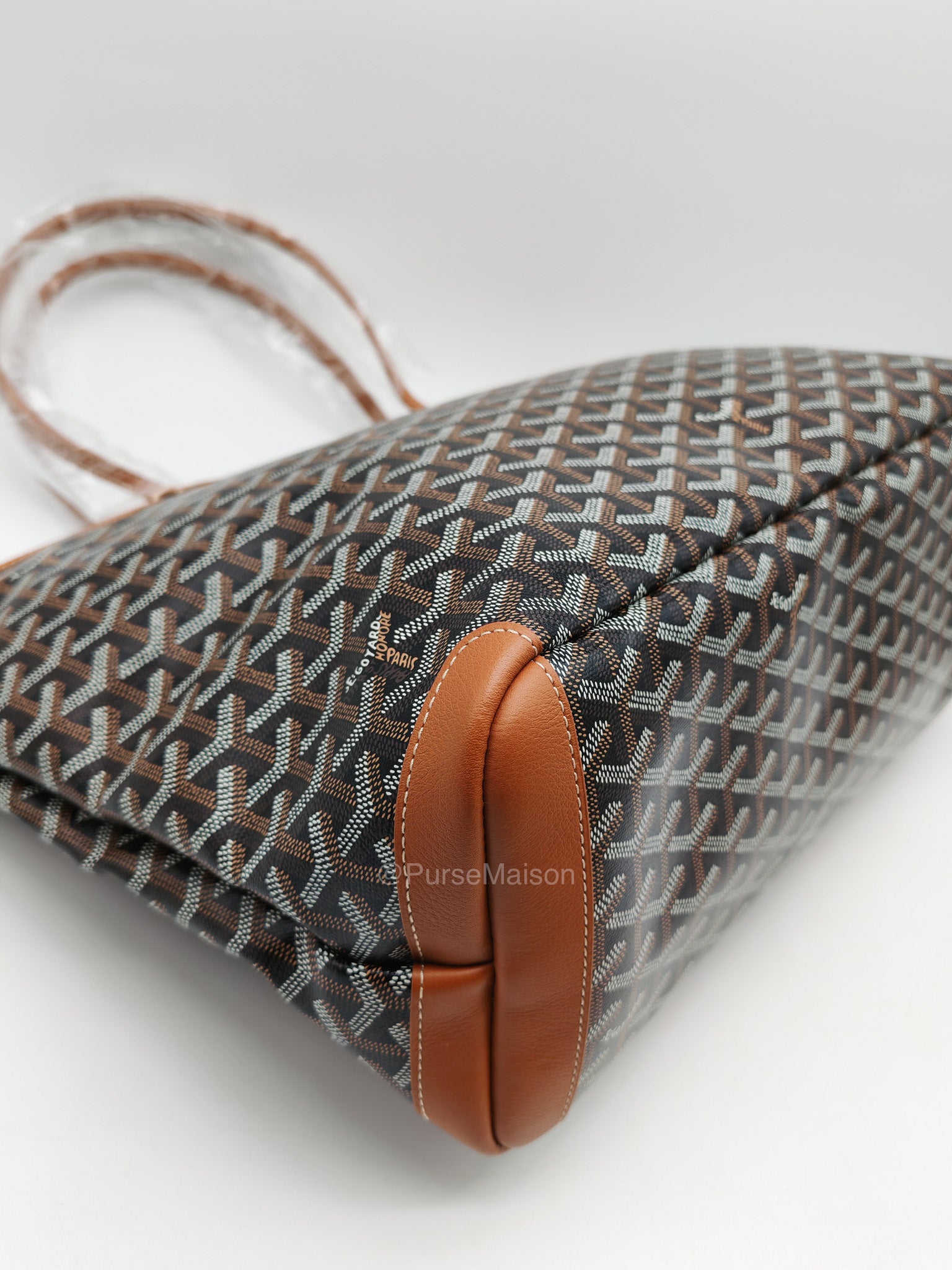Goyard Artois Tote Bag MM in Black & Tan Goyardine Canvas | Purse Maison Luxury Bags Shop