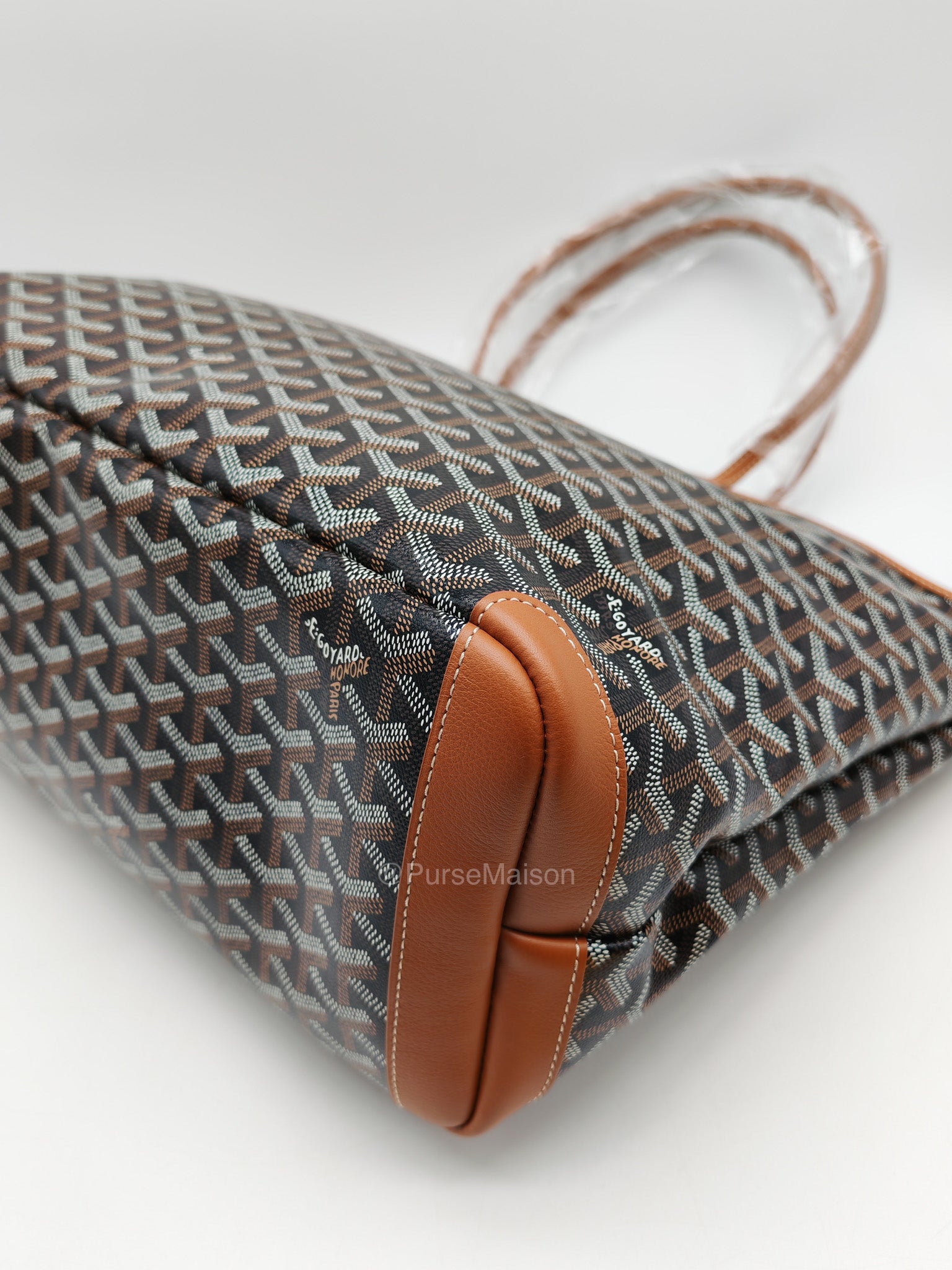 Goyard Artois Tote Bag MM in Black & Tan Goyardine Canvas | Purse Maison Luxury Bags Shop