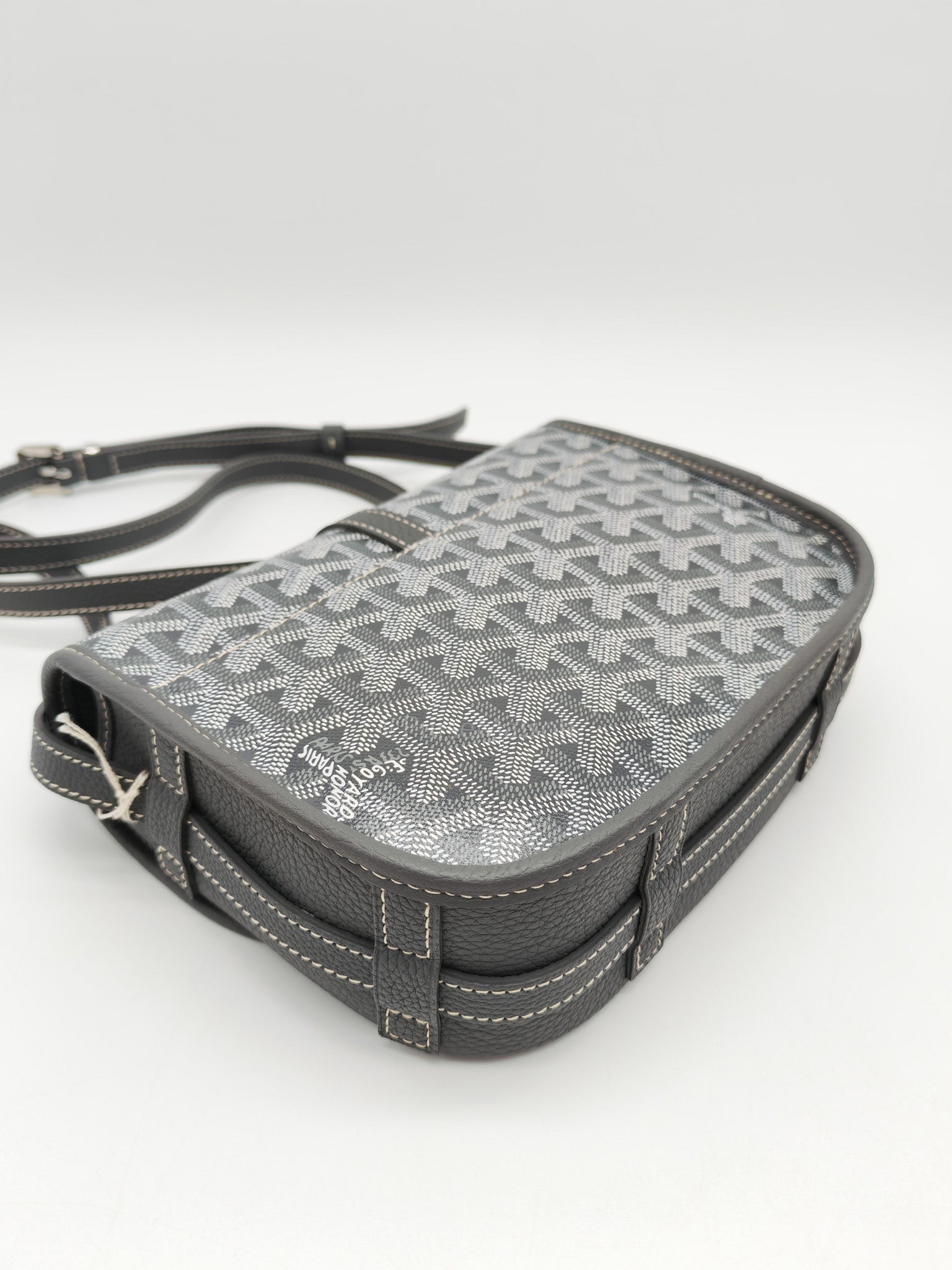 Goyard Belvedere Crossbody Bag PM in Gray Goyardine Canvas