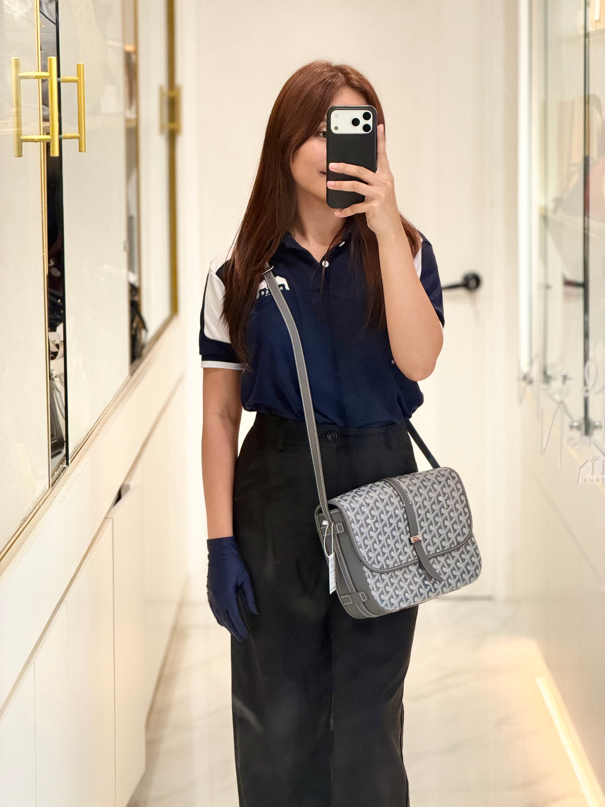 Goyard Belvedere MM Limited Edition in Gray Goyardine Canvas Messenger Bag | Purse Maison Luxury Bags Shop