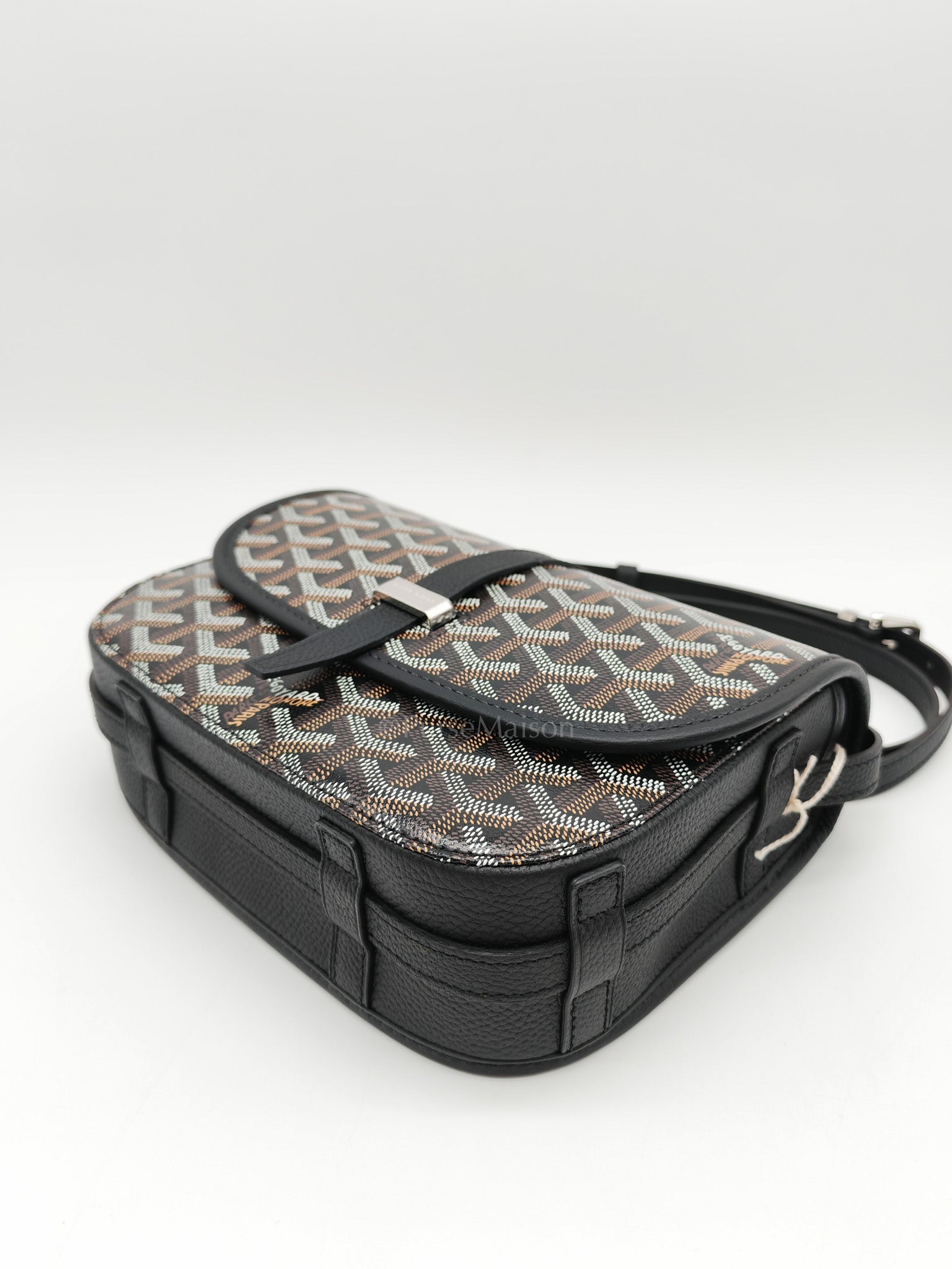 Goyard Belvedere PM Crossbody Bag in Black/Noir Goyardine Canvas