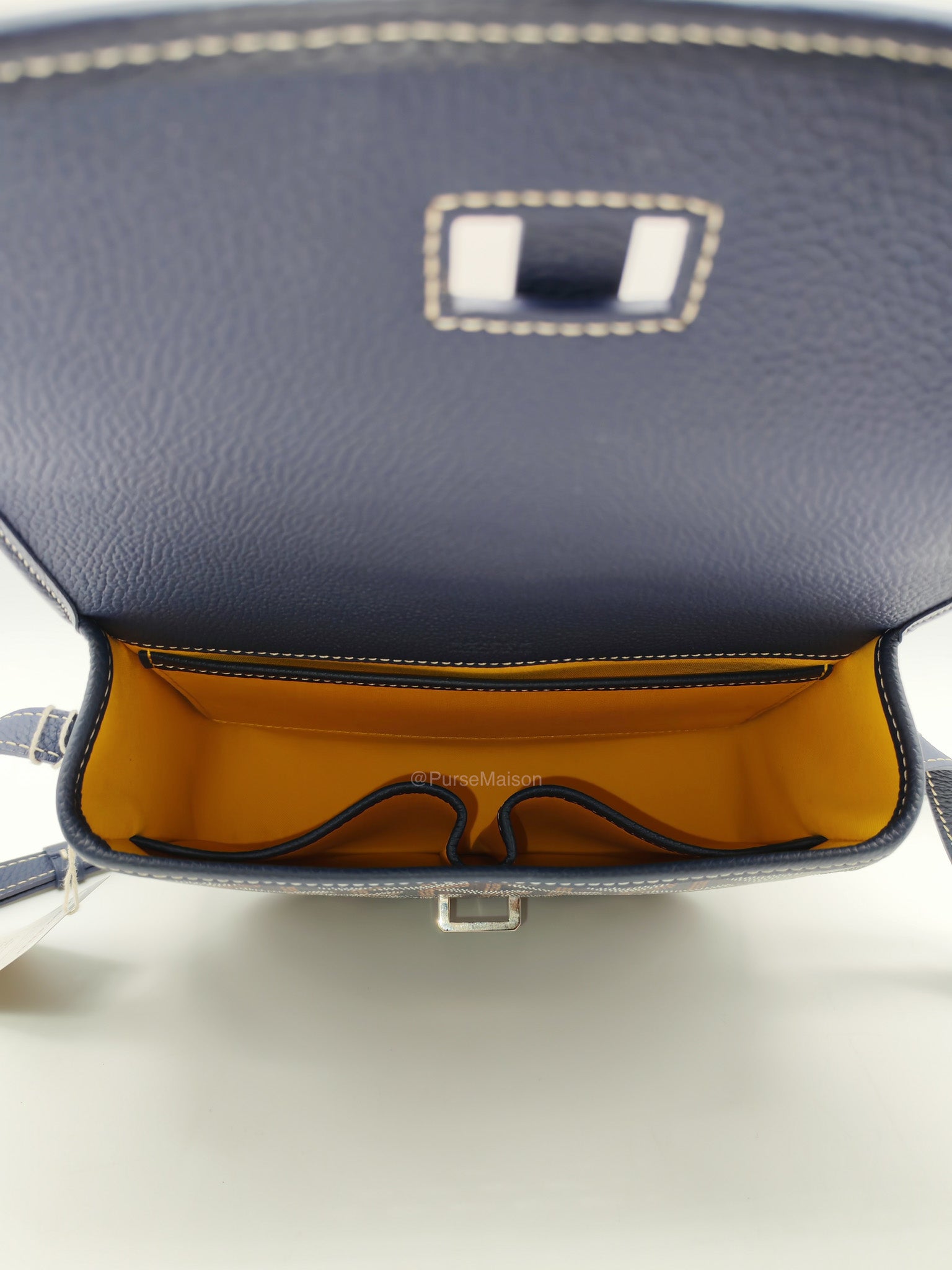 Goyard Belvedere PM in Navy Blue Goyardine Canvas | Purse Maison Luxury Bags Shop
