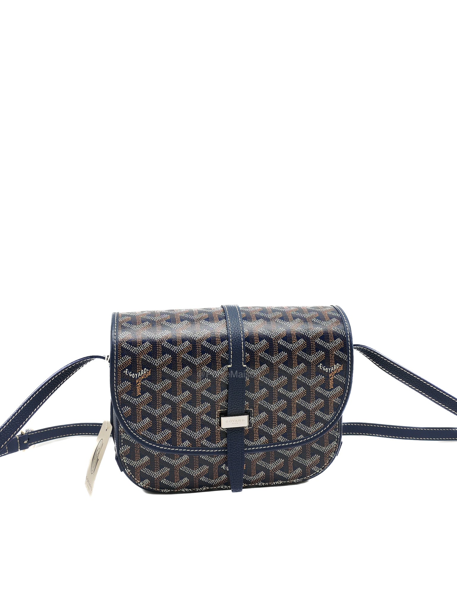 Goyard Belvedere PM in Navy Blue Goyardine Canvas | Purse Maison Luxury Bags Shop