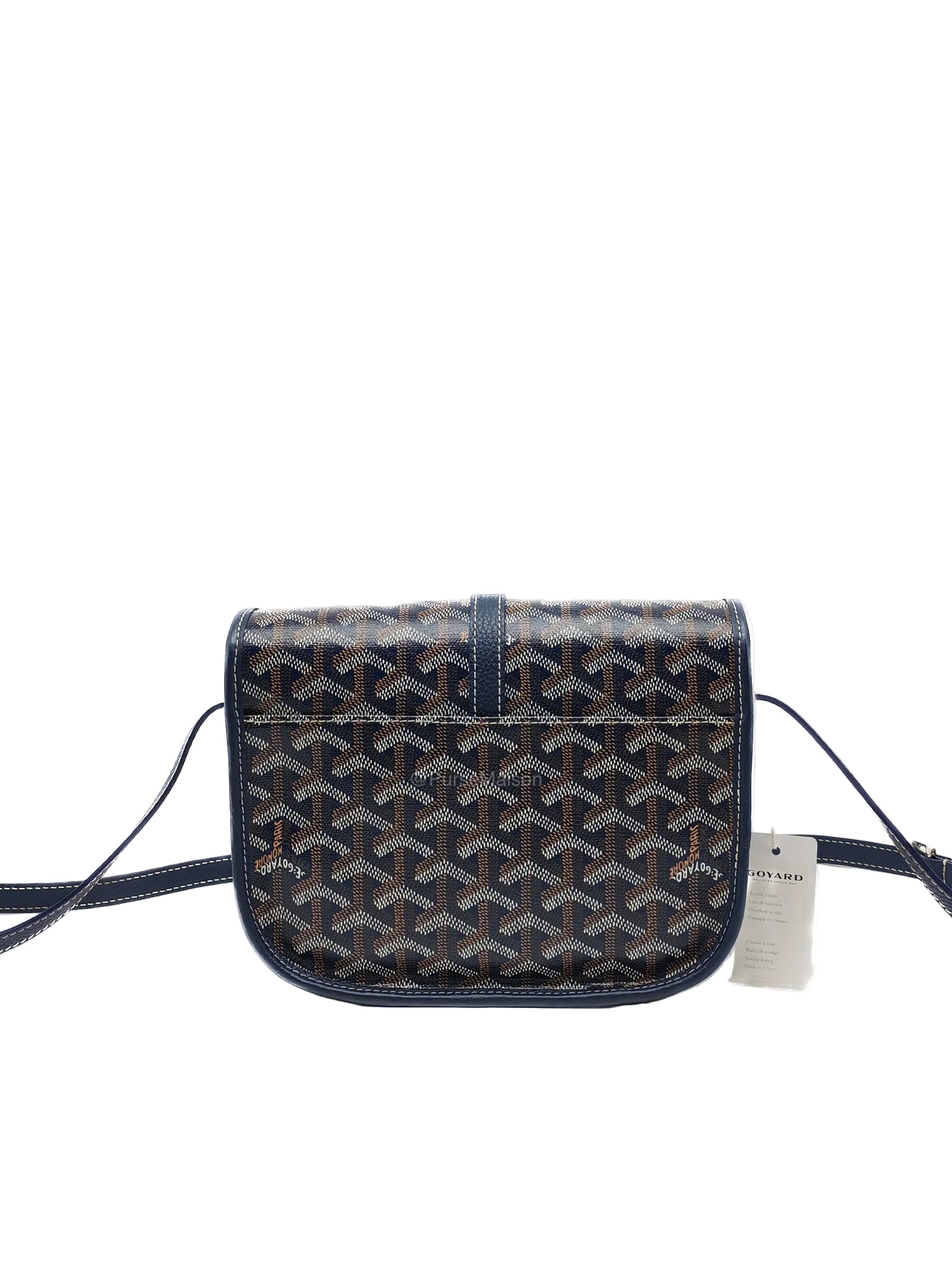 Goyard Belvedere PM in Navy Blue Goyardine Canvas | Purse Maison Luxury Bags Shop