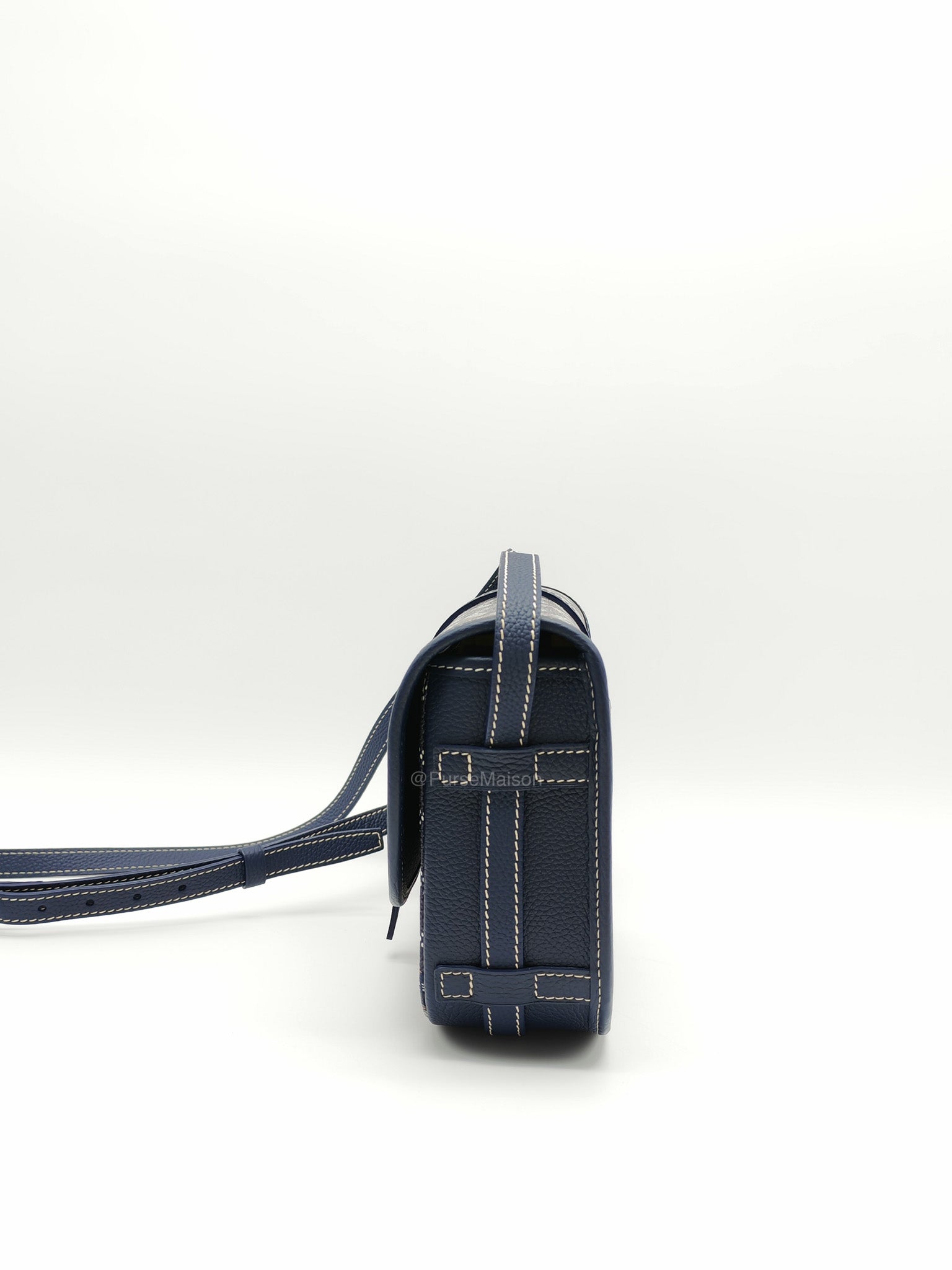 Goyard Belvedere PM in Navy Blue Goyardine Canvas | Purse Maison Luxury Bags Shop