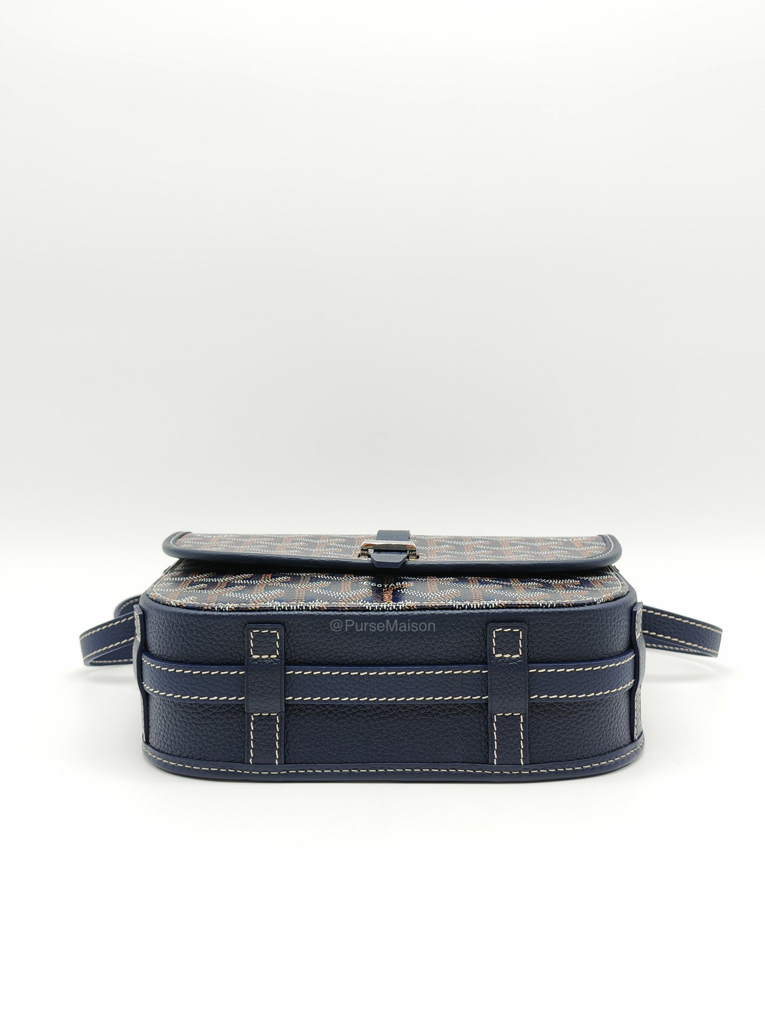 Goyard Belvedere PM in Navy Blue Goyardine Canvas | Purse Maison Luxury Bags Shop