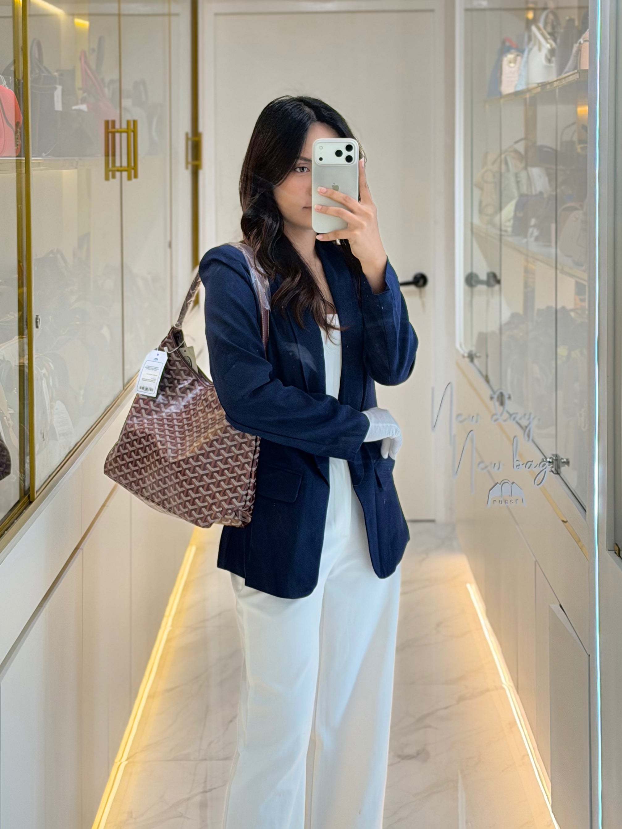 Boheme PM Burgundy in Goyardine Canvas Hobo Bag | Purse Maison Luxury Bags Shop