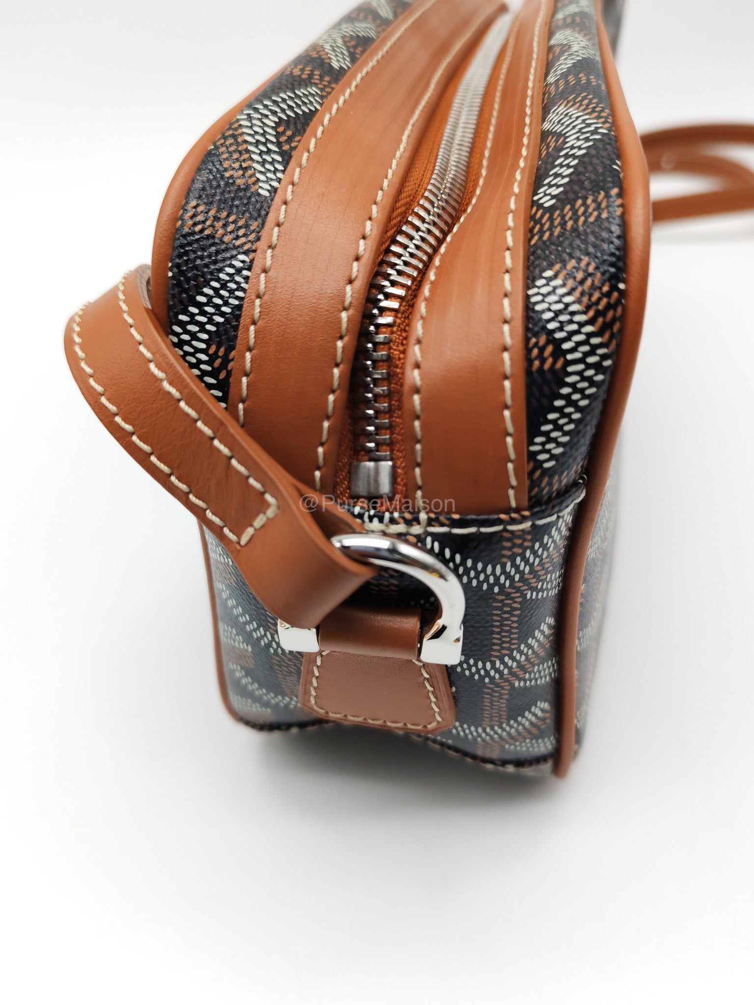Goyard Cap Vert PM in Black/Tan Goyardine Canvas | Purse Maison Luxury Bags Shop