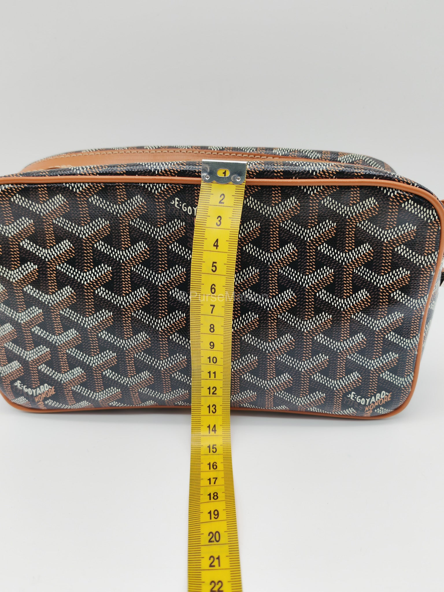 Goyard Cap Vert PM in Black/Tan Goyardine Canvas | Purse Maison Luxury Bags Shop