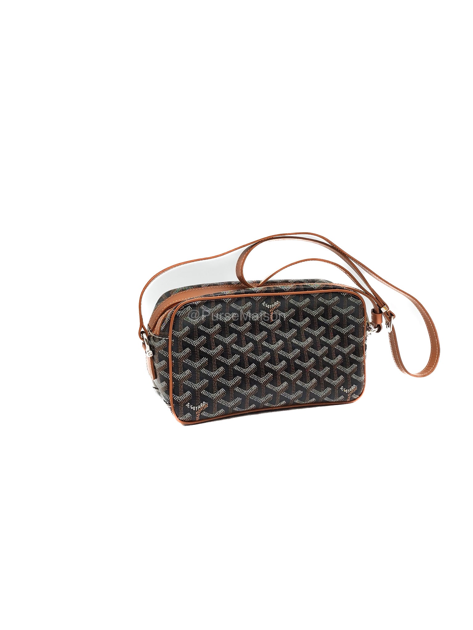 Goyard Cap Vert PM in Black/Tan Goyardine Canvas | Purse Maison Luxury Bags Shop