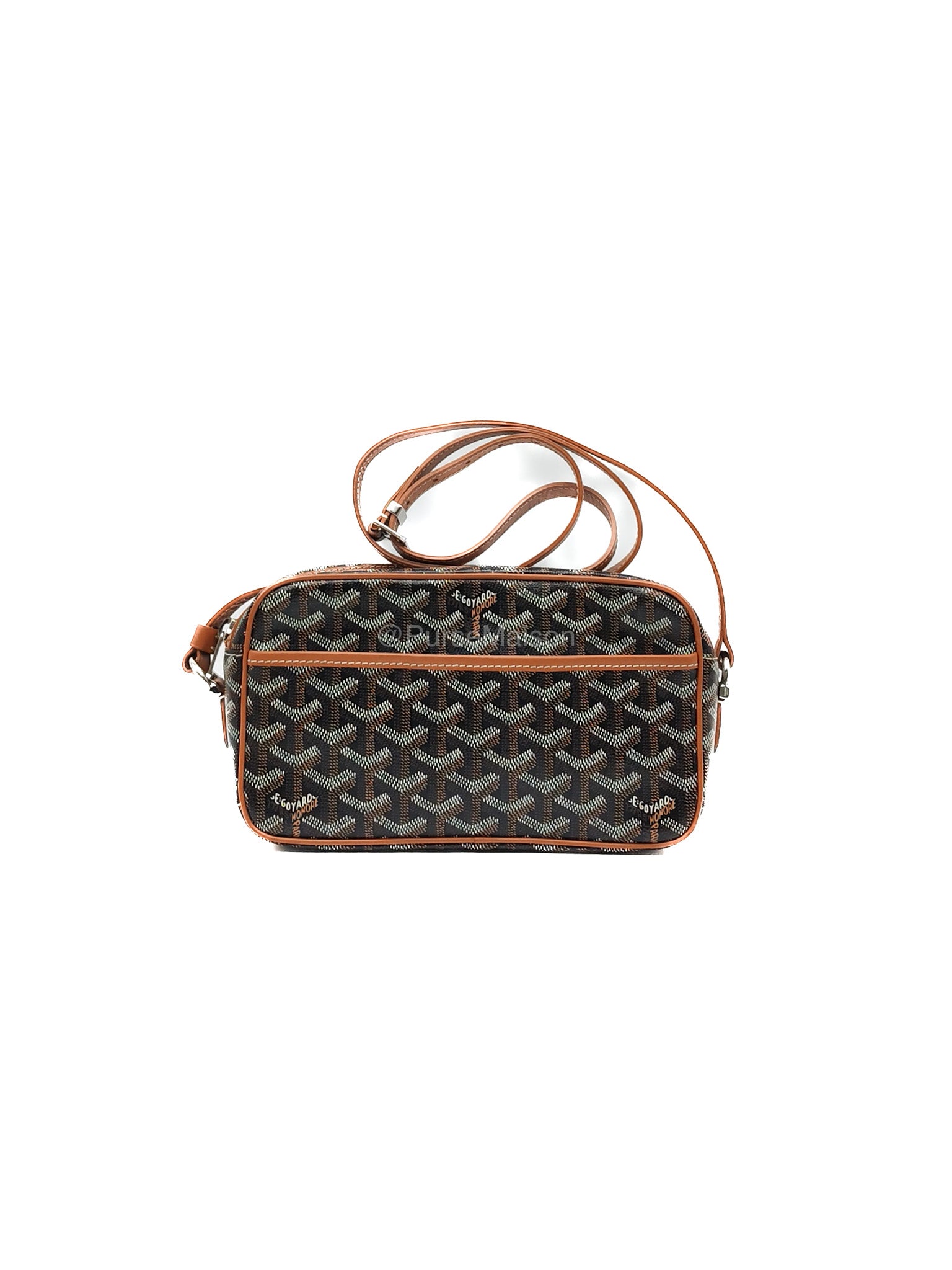 Goyard Cap Vert PM in Black/Tan Goyardine Canvas | Purse Maison Luxury Bags Shop