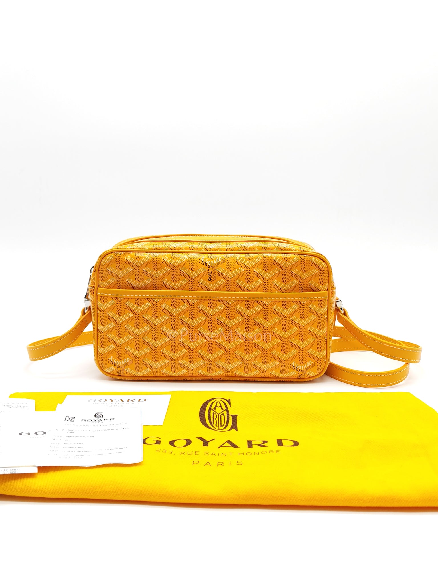Cap Vert PM in Yellow Goyardine Canvas Crossbody Bag | Purse Maison Luxury Bags Shop