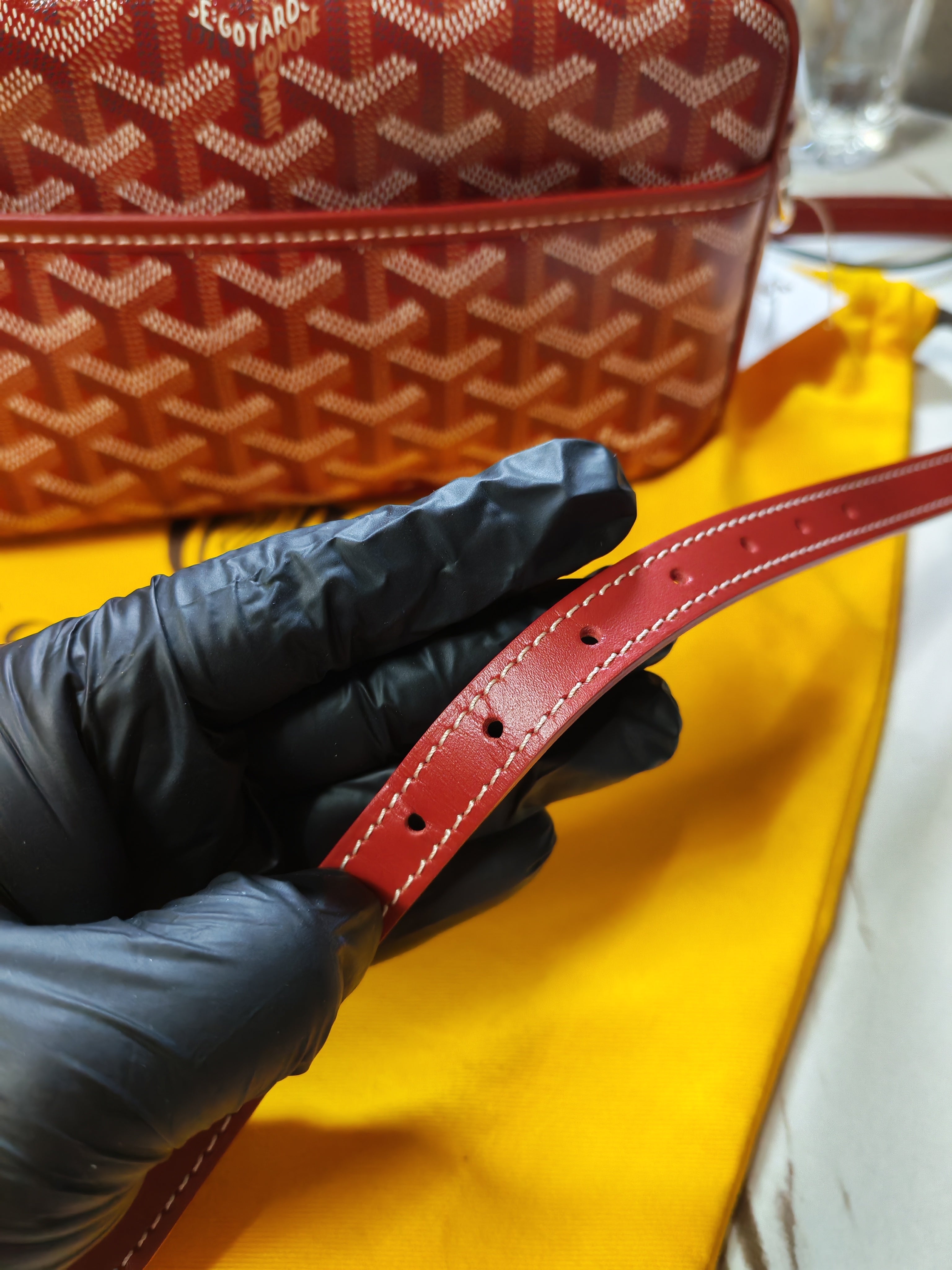 Cap Vert Red in Goyardine Canvas | Purse Maison Luxury Bags Shop