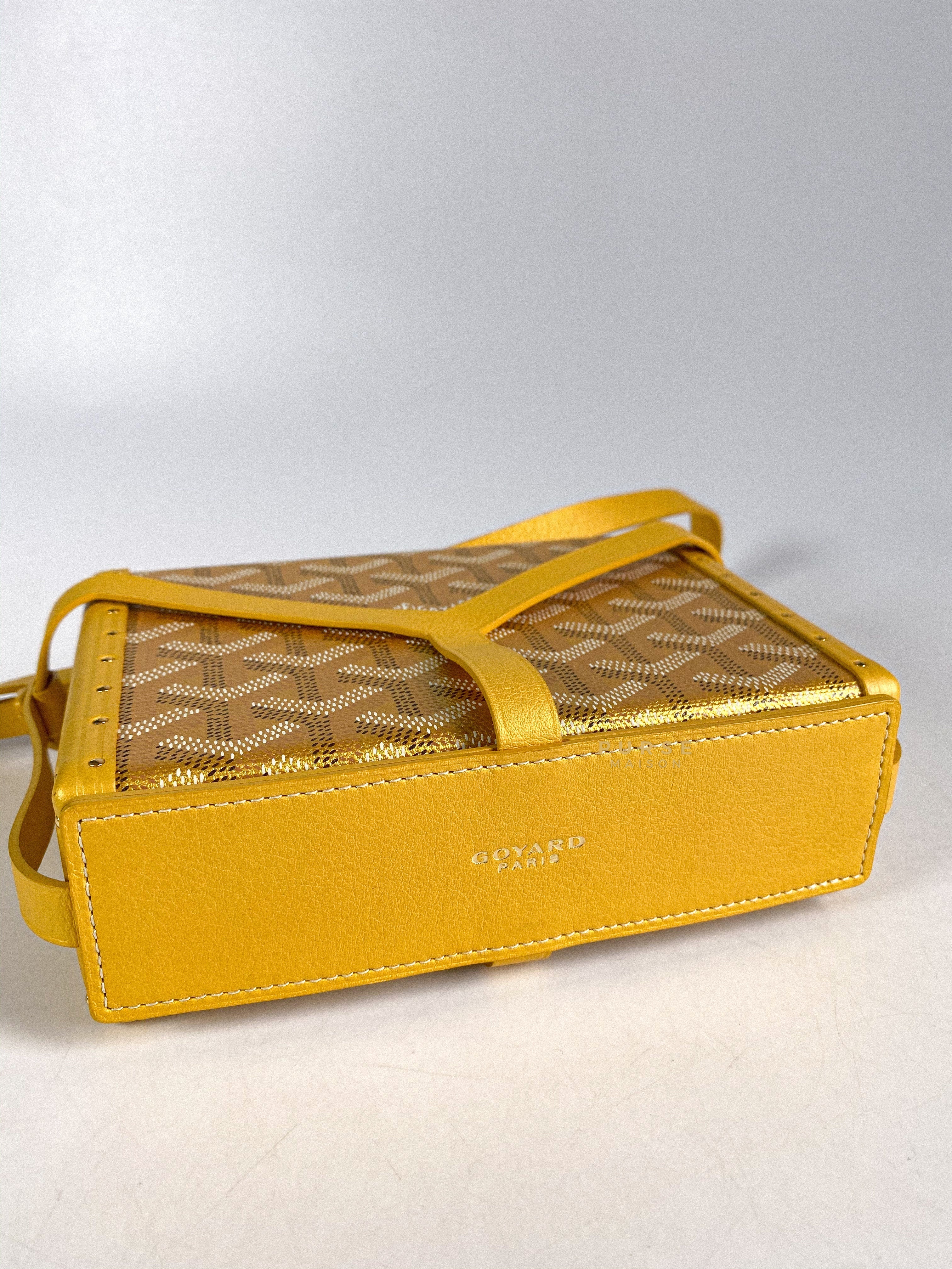 Goyard Yellow/Gold Coated Canvas and Leather Minaudiere Trunk Bag Goyard