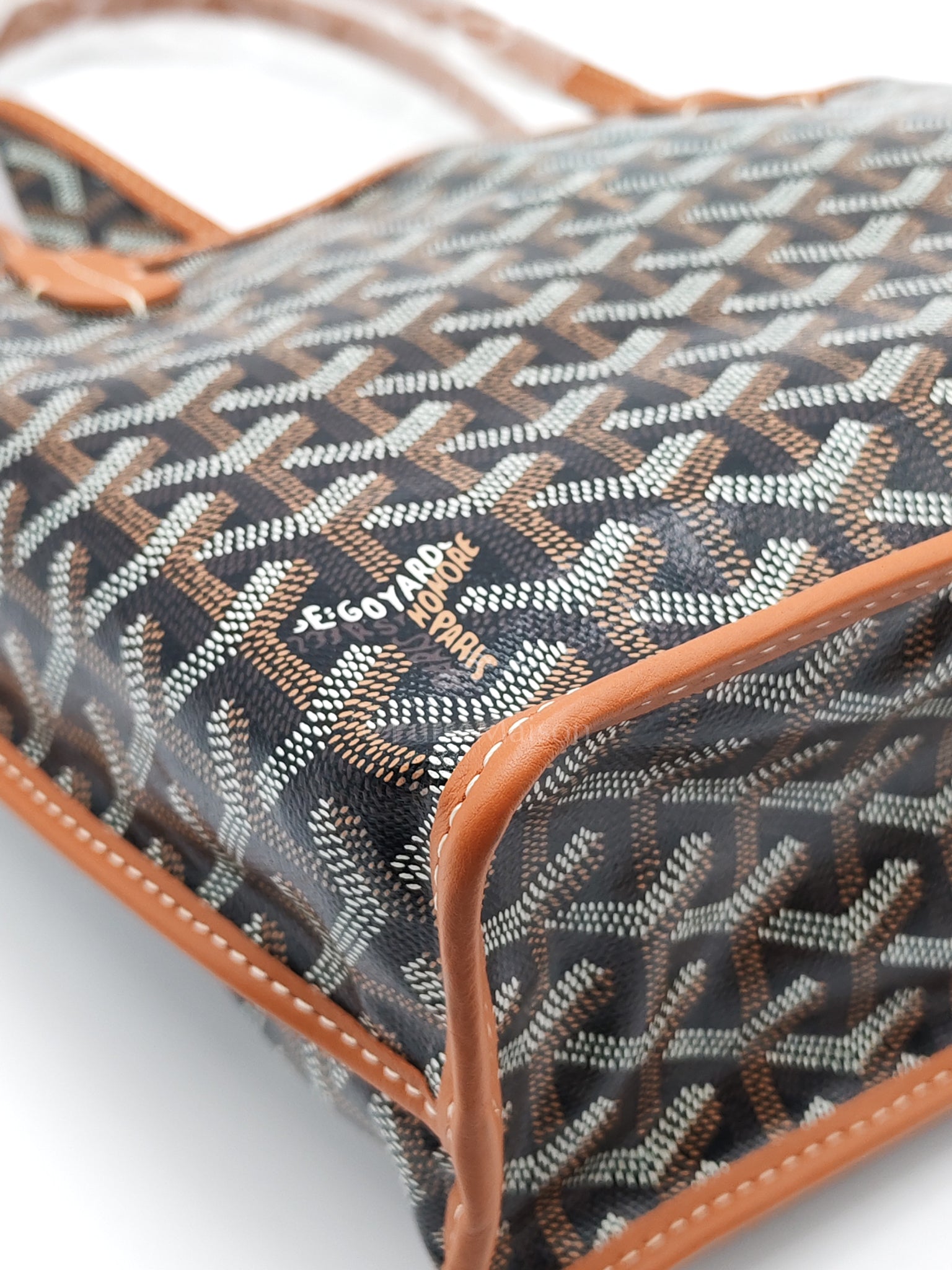 Mini Anjou in Tan with Croc Universel Clip Charm in Goyardine Canvas Tote | Purse Maison Luxury Bags Shop