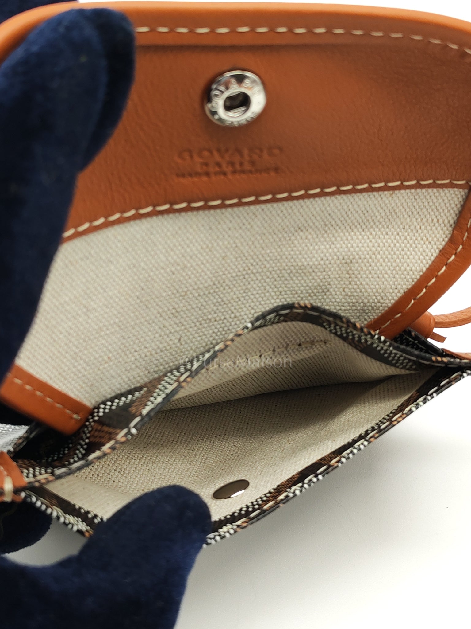 Mini Anjou in Tan with Croc Universel Clip Charm in Goyardine Canvas Tote | Purse Maison Luxury Bags Shop