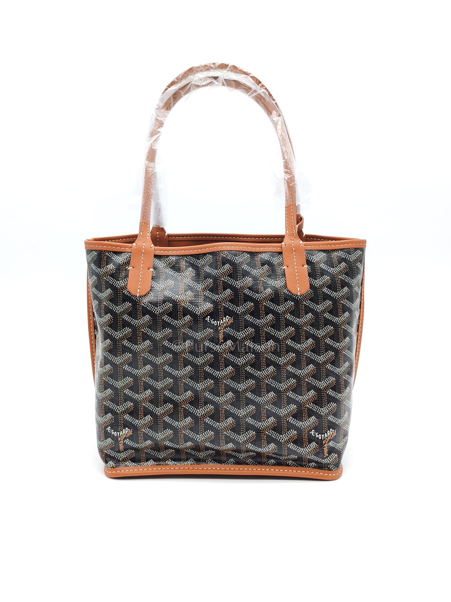 Mini Anjou in Tan with Croc Universel Clip Charm in Goyardine Canvas Tote | Purse Maison Luxury Bags Shop