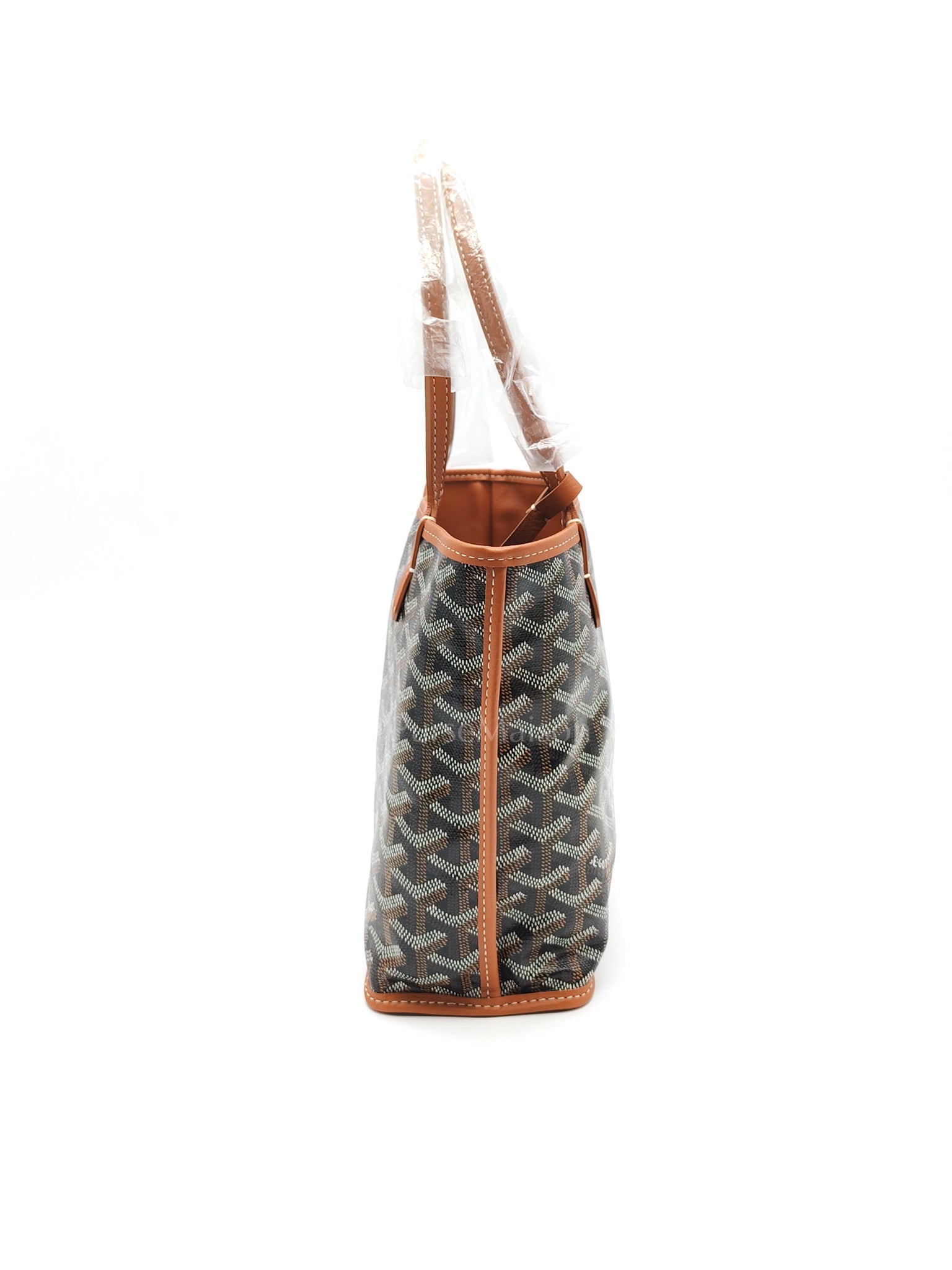 Mini Anjou in Tan with Croc Universel Clip Charm in Goyardine Canvas Tote | Purse Maison Luxury Bags Shop