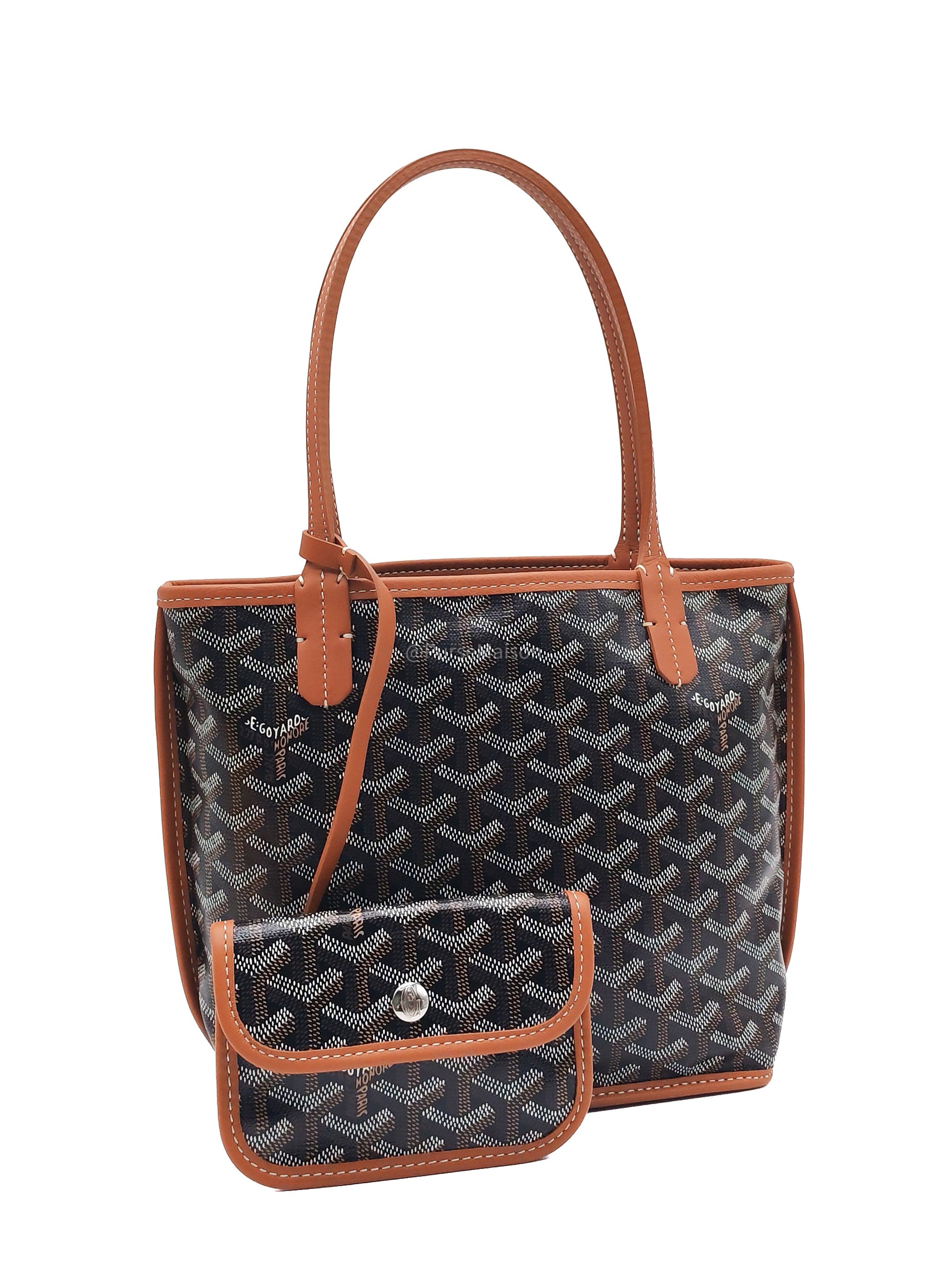 Goyard Mini Anjou Tote Bag in Tan Goyardine Canvas | Purse Maison Luxury Bags Shop