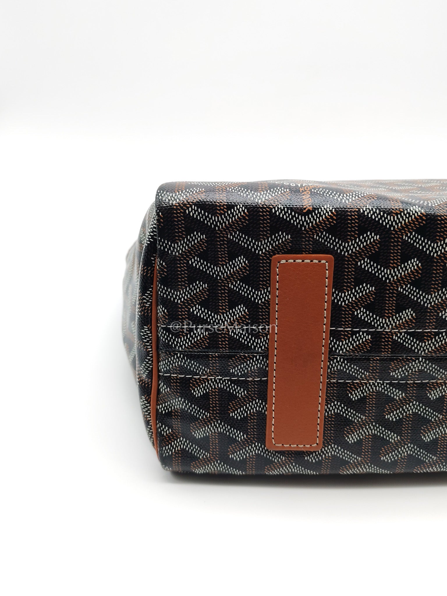 Goyard Rouette Bag in Black/Tan Goyardine Canvas and Chevroches Calfskin Leather | Purse Maison Luxury Bags Shop