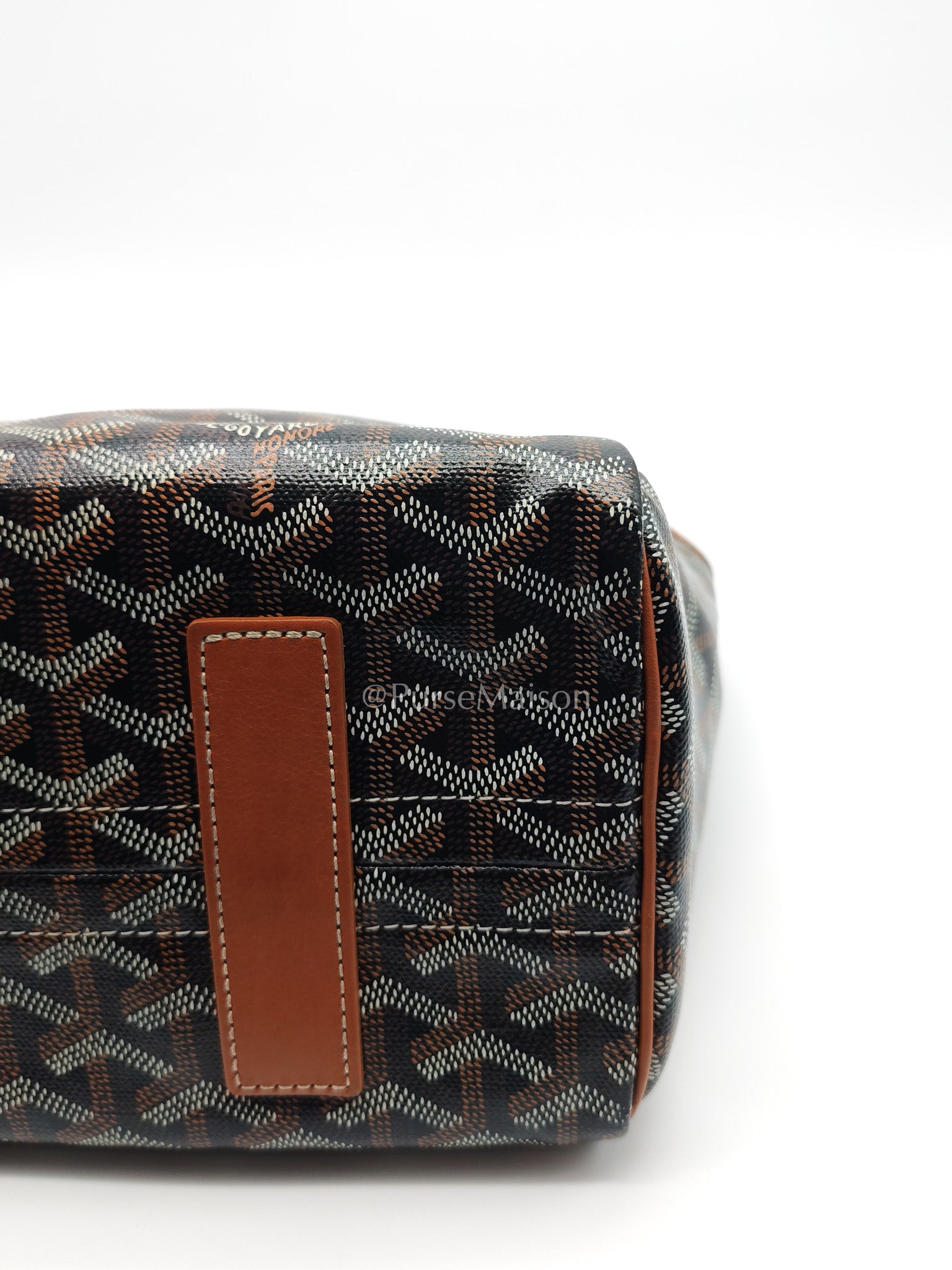 Goyard Rouette Bag in Black/Tan Goyardine Canvas and Chevroches Calfskin Leather | Purse Maison Luxury Bags Shop