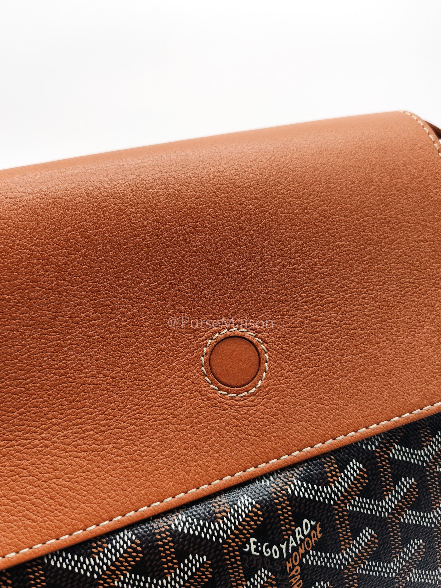 Goyard Rouette Bag in Black/Tan Goyardine Canvas and Chevroches Calfskin Leather | Purse Maison Luxury Bags Shop