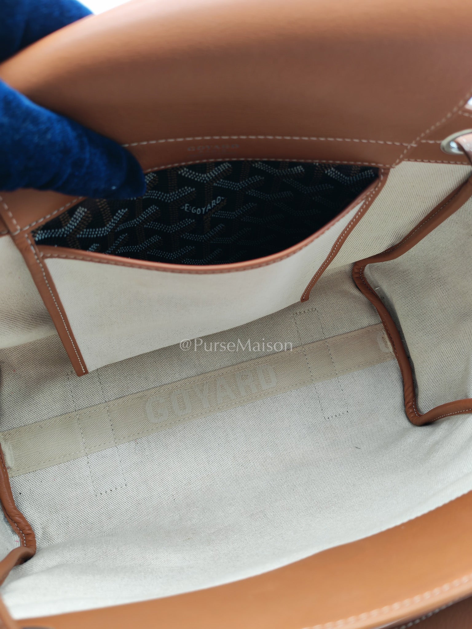 Goyard Rouette Bag in Black/Tan Goyardine Canvas and Chevroches Calfskin Leather | Purse Maison Luxury Bags Shop