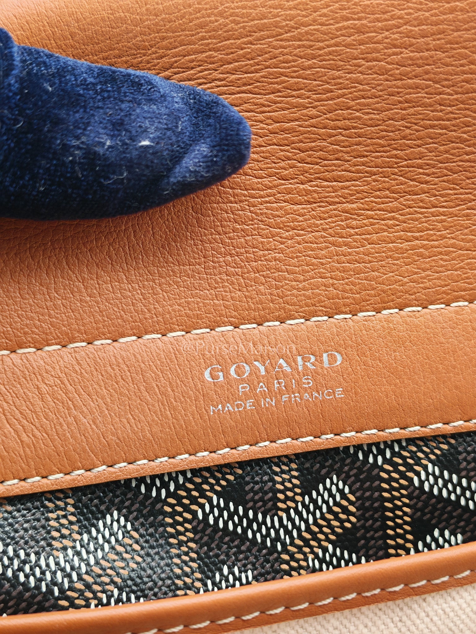 Goyard Rouette Bag in Black/Tan Goyardine Canvas and Chevroches Calfskin Leather | Purse Maison Luxury Bags Shop