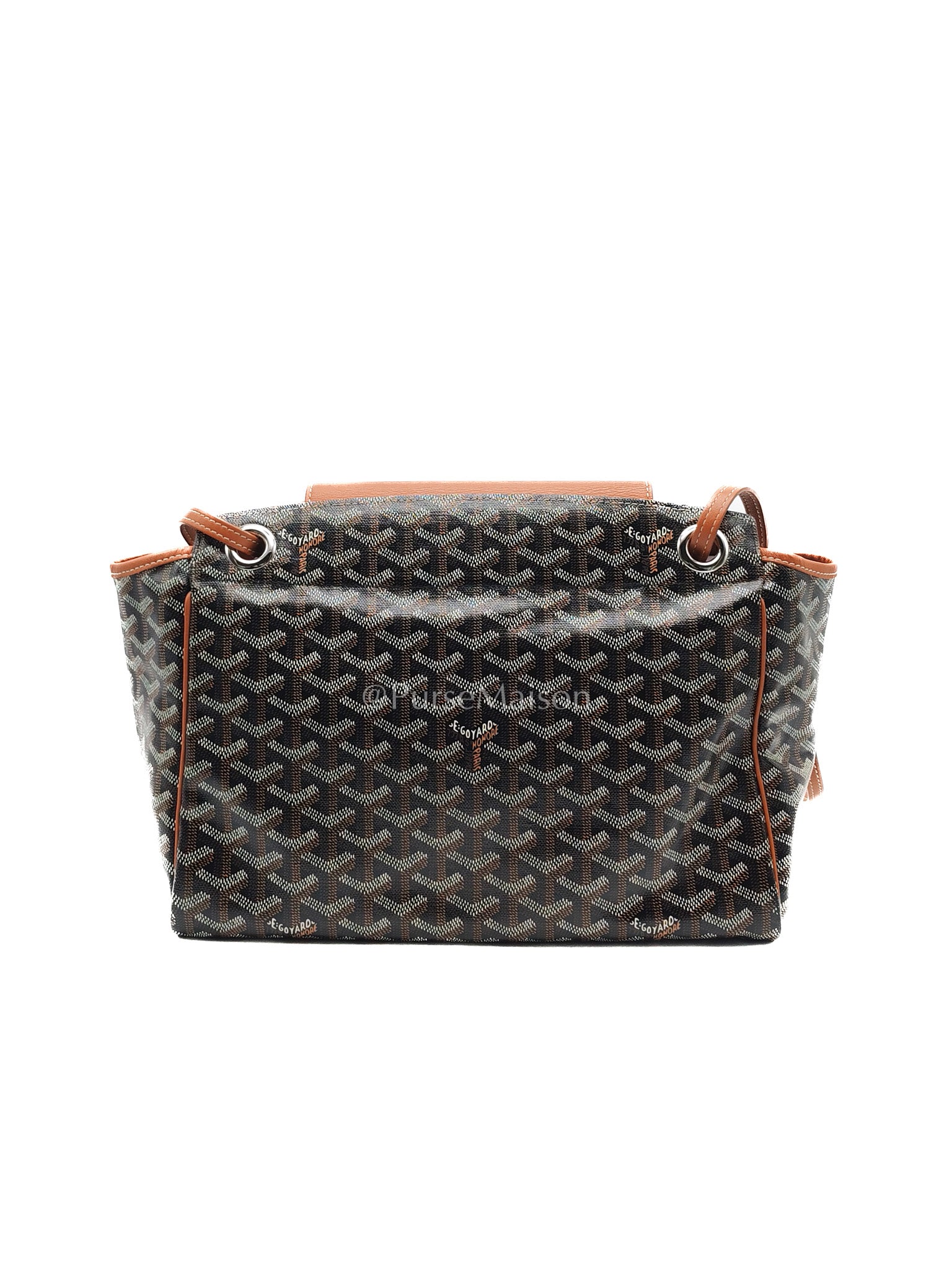 Goyard Rouette Bag in Black/Tan Goyardine Canvas and Chevroches Calfskin Leather | Purse Maison Luxury Bags Shop