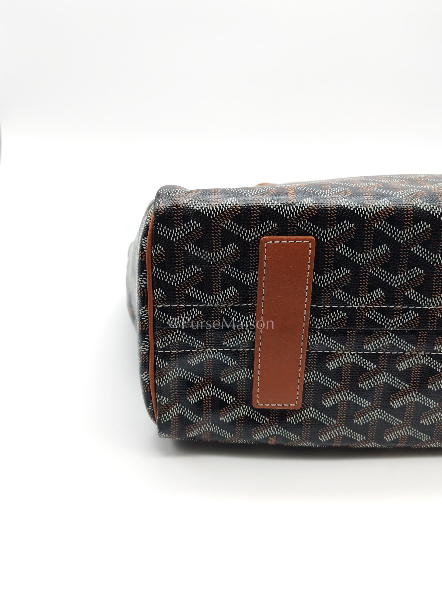 Goyard Rouette Bag in Black/Tan Goyardine Canvas and Chevroches Calfskin Leather | Purse Maison Luxury Bags Shop
