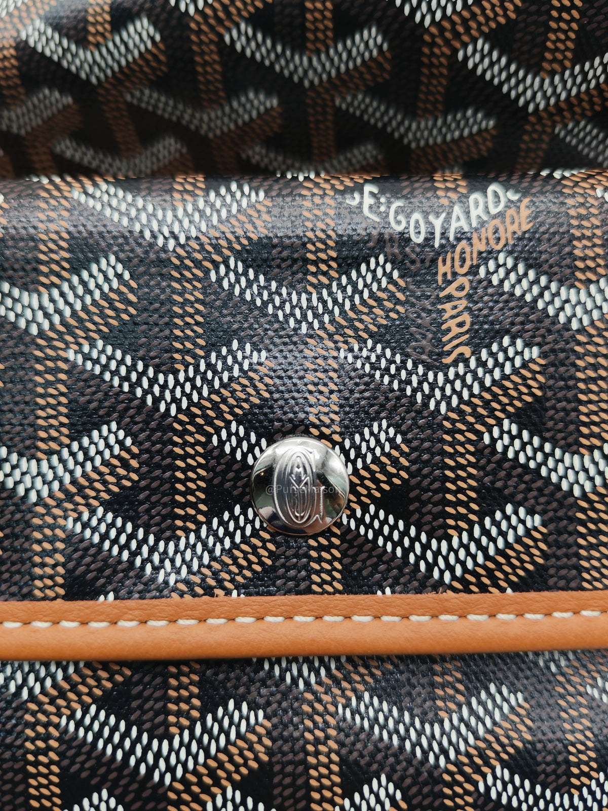 Goyard Sac Anjou Tote Bag PM in Noir Et Naturel/Tan Goyardine Canvas | Purse Maison Luxury Bags Shop