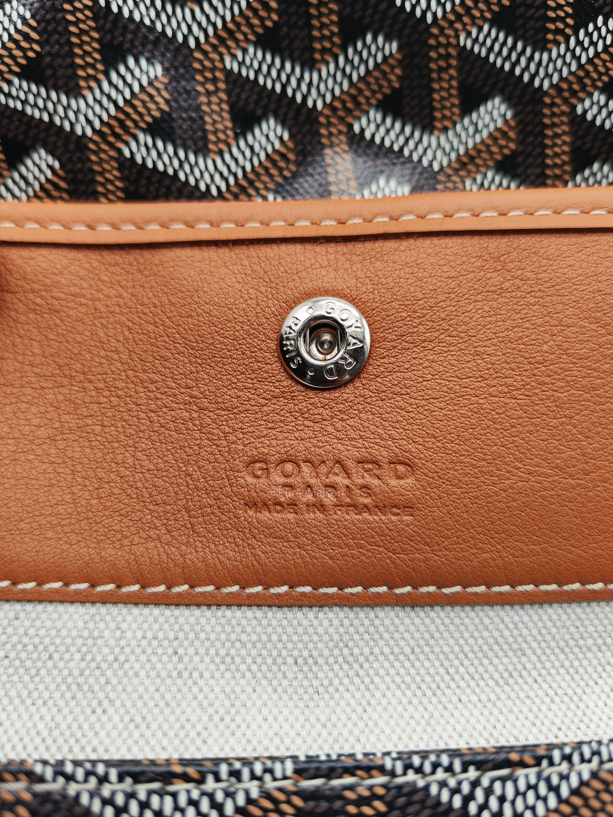Goyard Sac Anjou Tote Bag PM in Noir Et Naturel/Tan Goyardine Canvas | Purse Maison Luxury Bags Shop