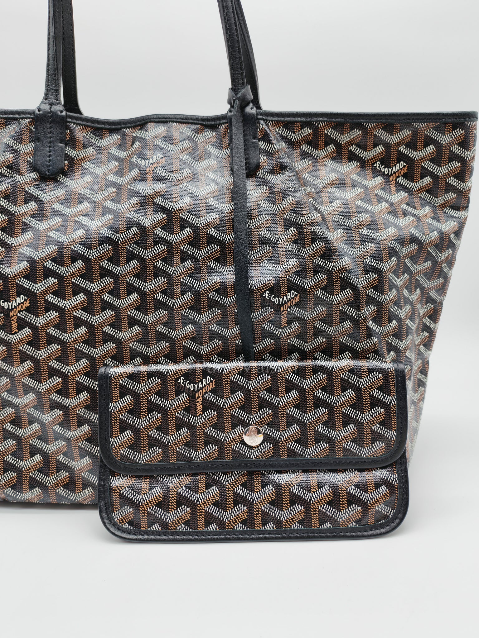 Goyard St. Louis Pm in Black Goyardine Canvas | Purse Maison Luxury Bags Shop