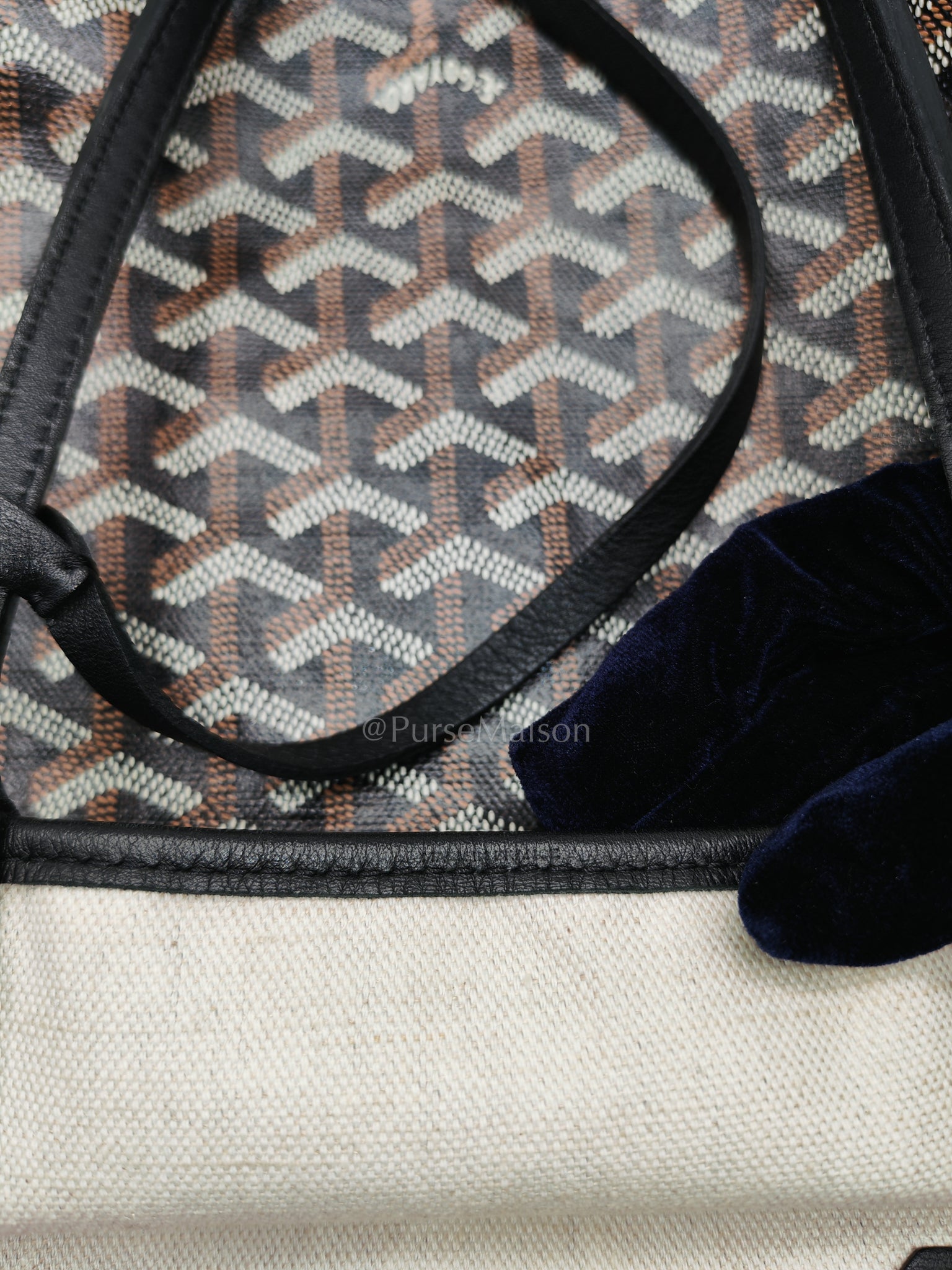 Goyard St. Louis Pm in Black Goyardine Canvas | Purse Maison Luxury Bags Shop