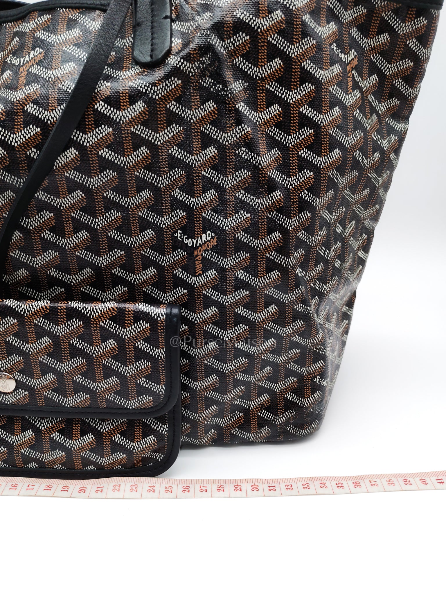 Goyard St. Louis Pm in Black Goyardine Canvas | Purse Maison Luxury Bags Shop