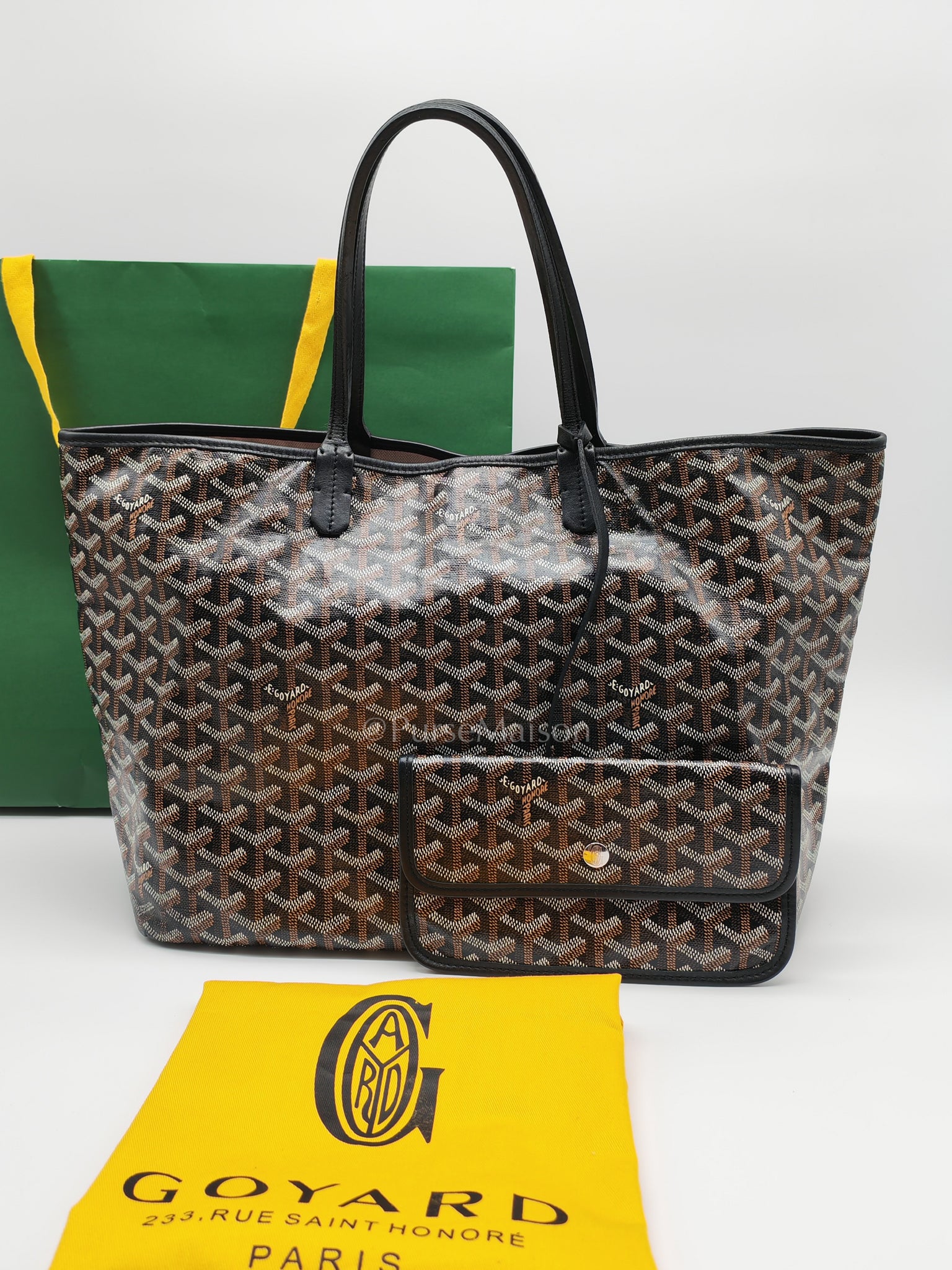 Goyard St. Louis Pm in Black Goyardine Canvas | Purse Maison Luxury Bags Shop