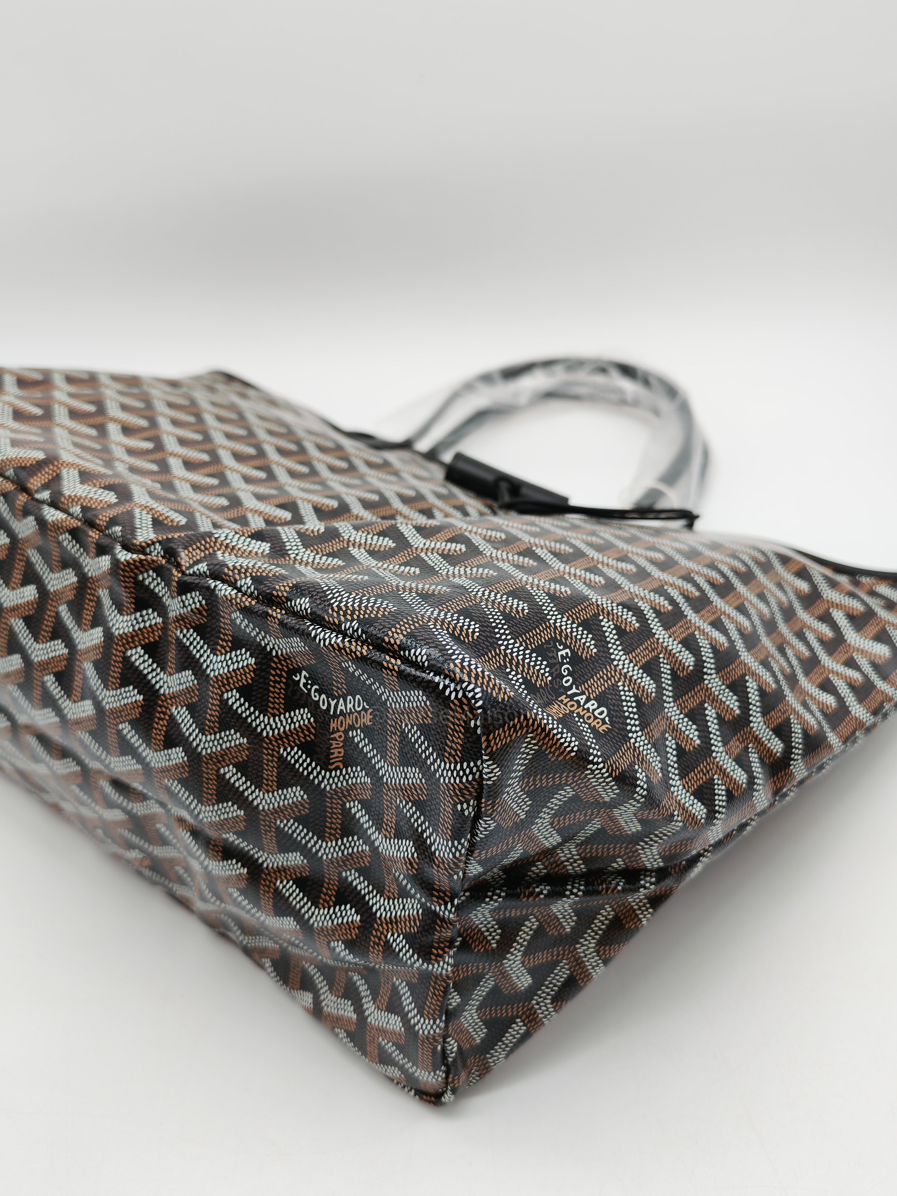 Goyard Saint Louis PM in Black Goyardine Canvas with Croc Universal Clip Charm | Purse Maison Luxury Bags Shop